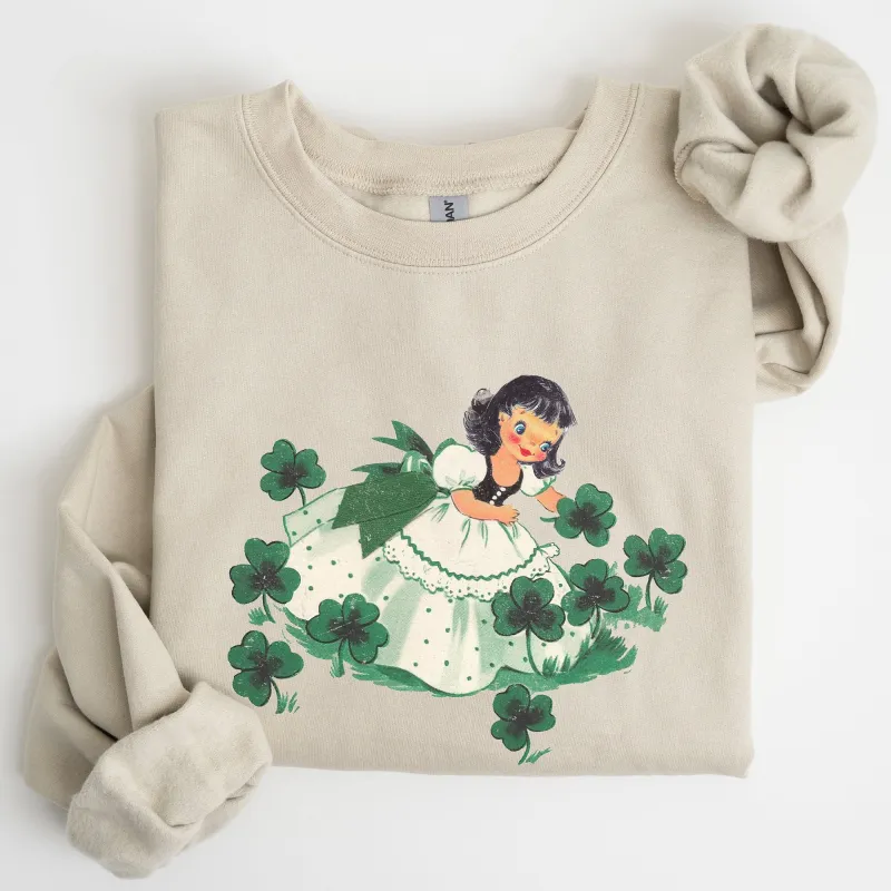 Clover Girl, Shamrocks, St Patrick's Day Sweatshirt sold by Refinery Number One