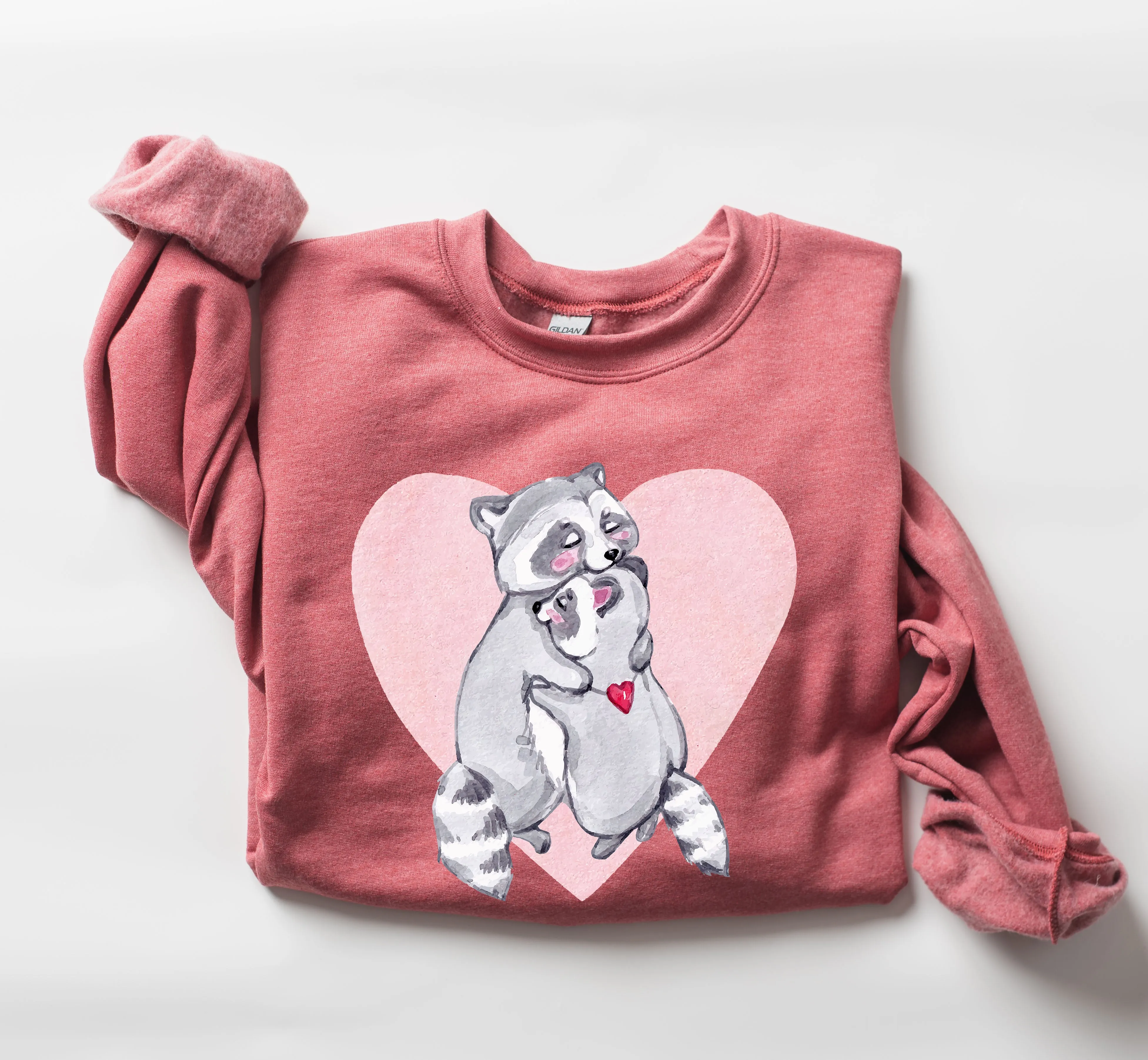 Retro Raccoon Lovers Vintage Valentine's Day Graphic Cozy Soft Fleece Edition Sweatshirt sold by Refinery Number One