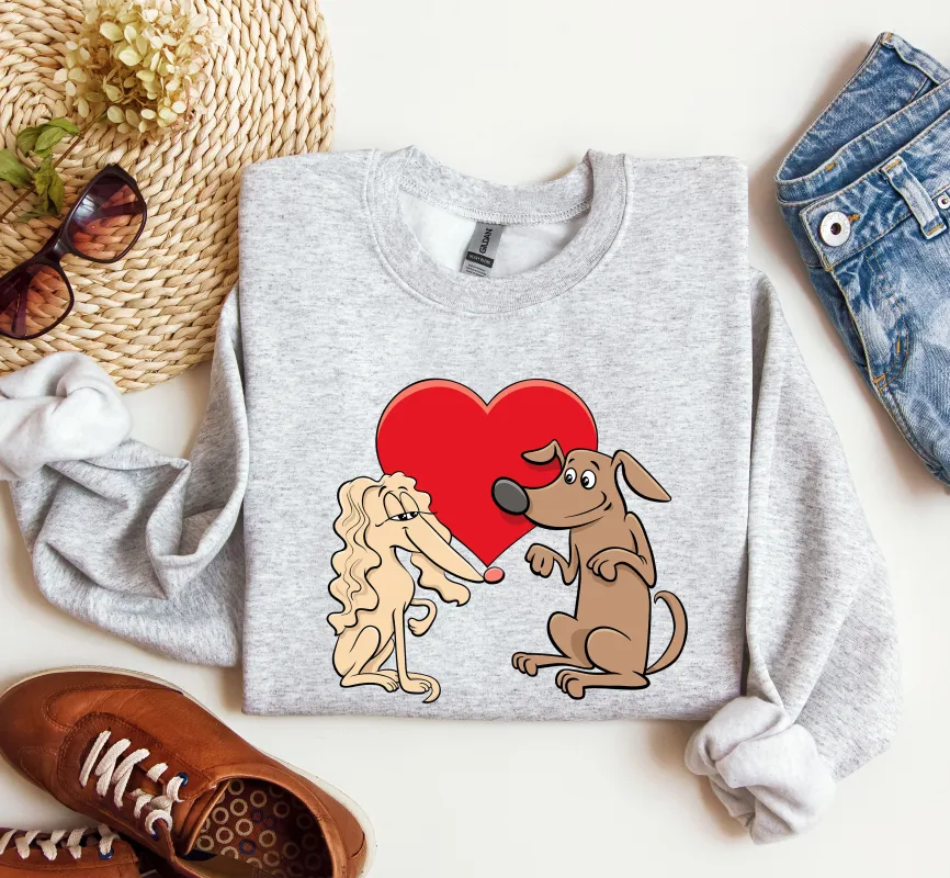 Retro Dog Lovers Sweatshirt, Vintage Valentine's Day Sweatshirt sold by Refinery Number One