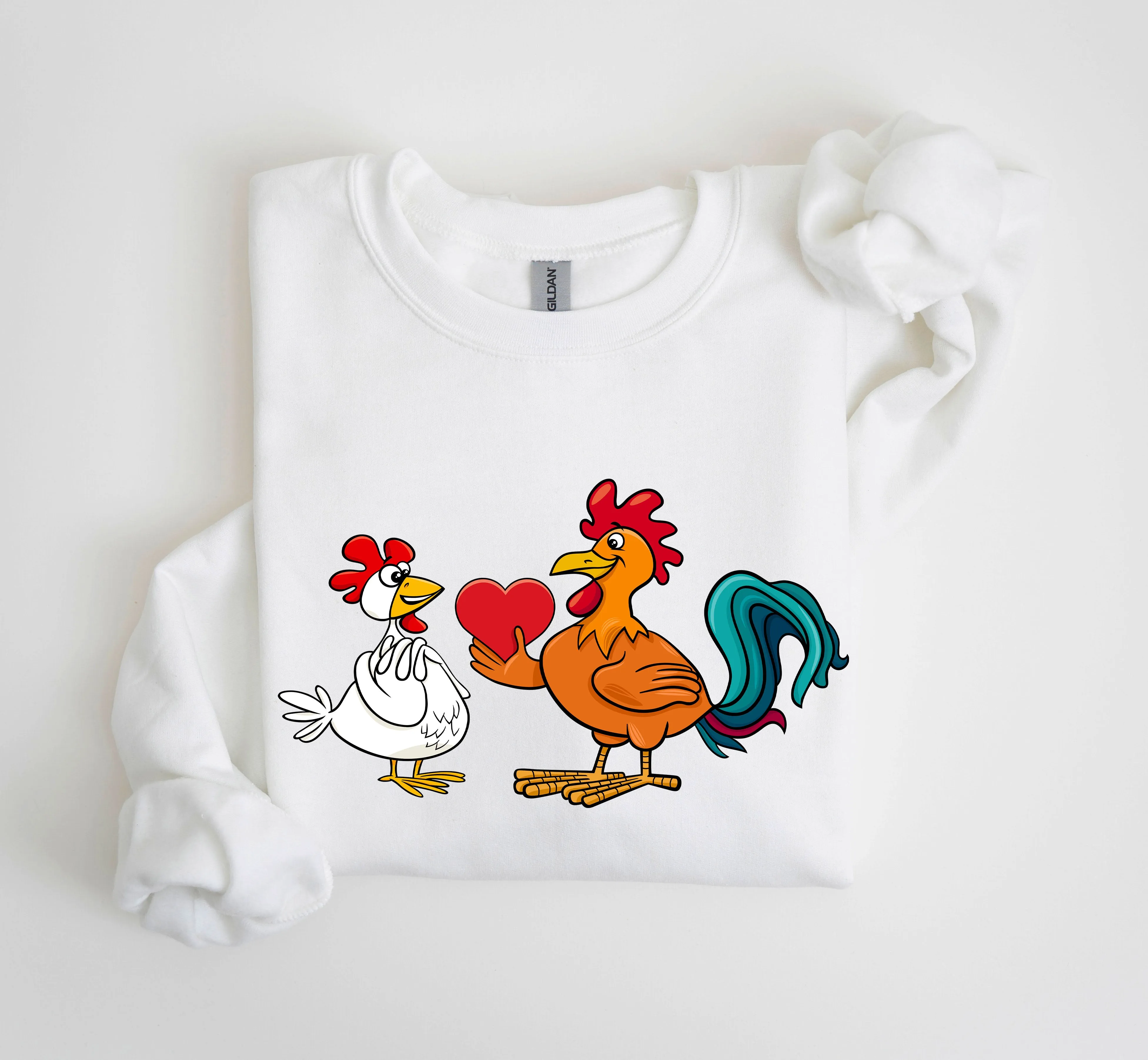 Retro Chicken Lovers Funny Sweatshirt, Vintage Valentine's Day Sweatshirt sold by Refinery Number One product image thumbnail 2