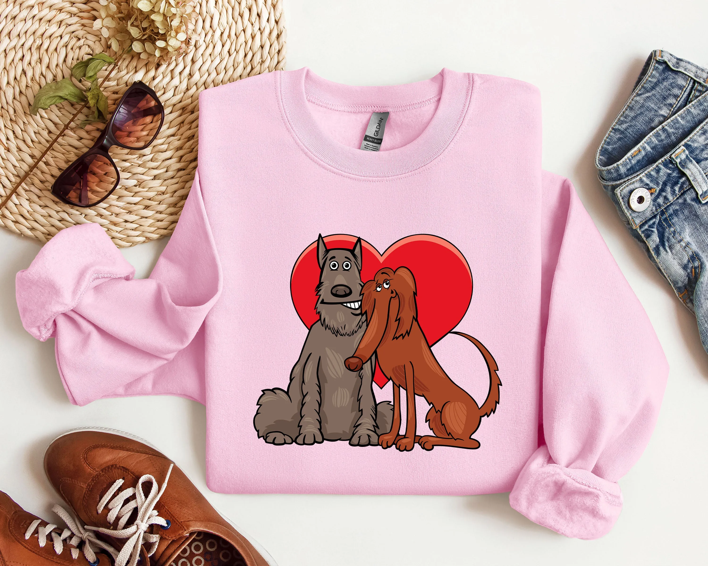 Dog Lovers Funny Retro Sweatshirt, Vintage Valentine's Day Sweatshirt sold by Refinery Number One product image thumbnail 2