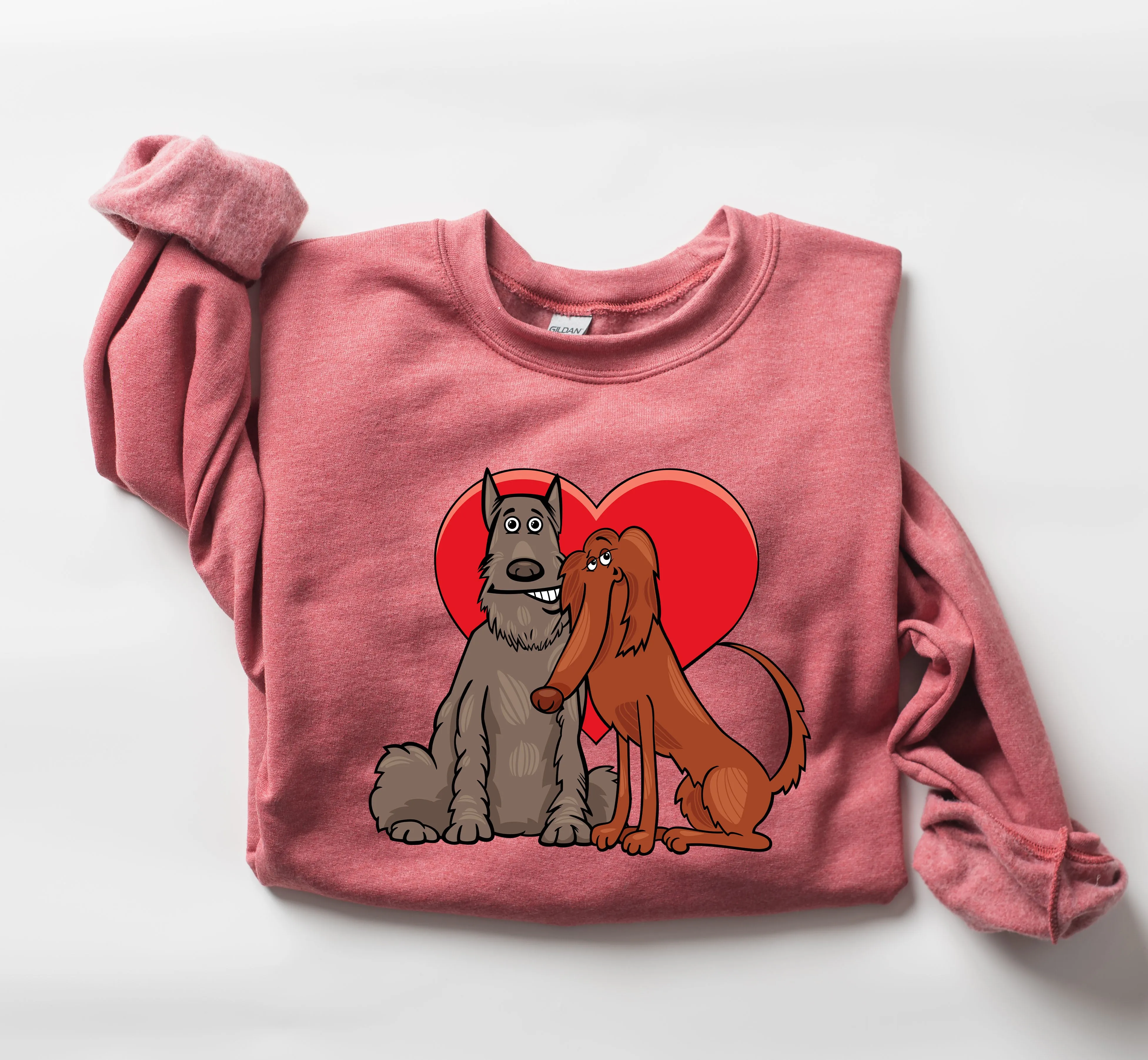 Dog Lovers Funny Retro Sweatshirt, Vintage Valentine's Day Sweatshirt sold by Refinery Number One product image thumbnail 3