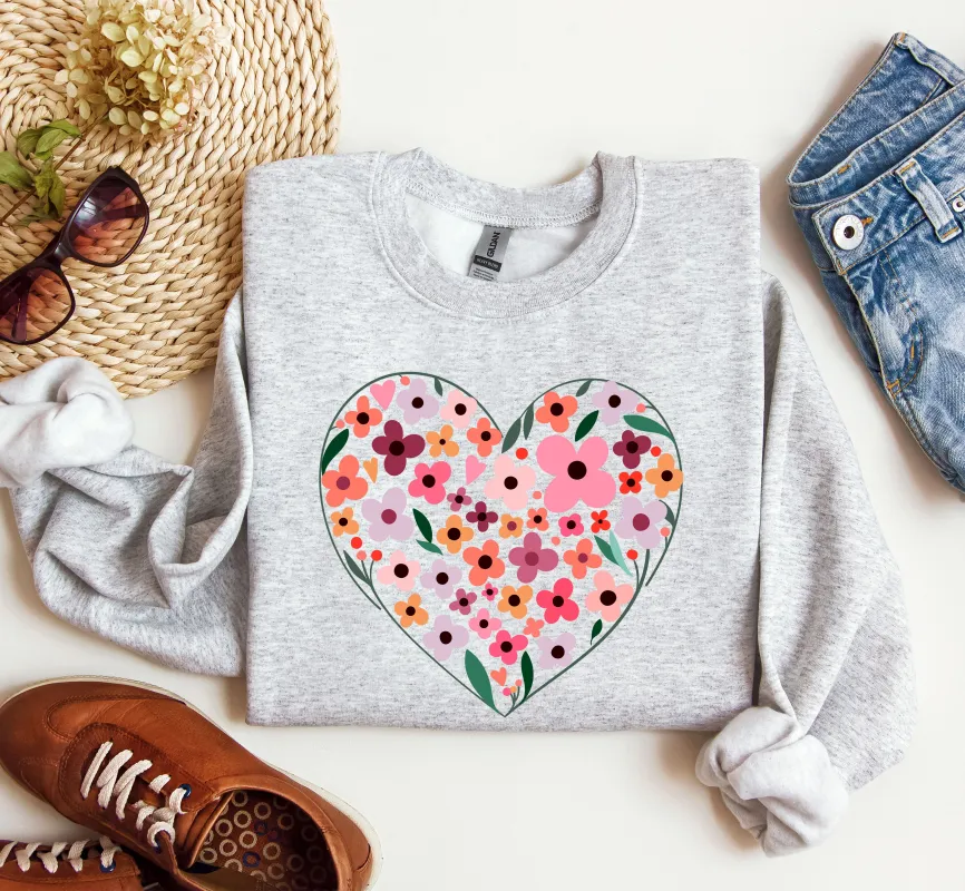 Wildflowers Heart Sweatshirt, Vintage Valentine's Day Sweatshirt sold by Refinery Number One