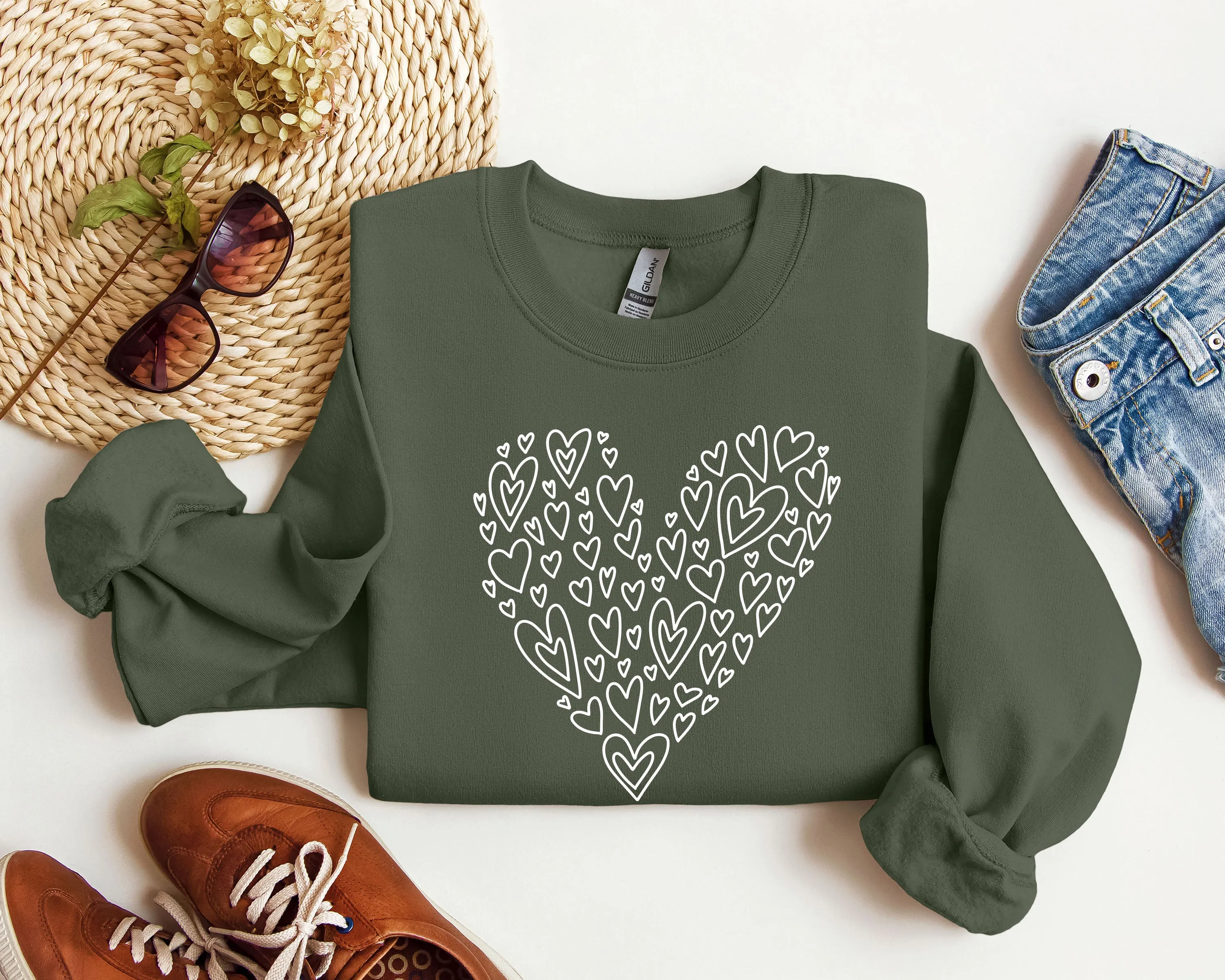 Valentine's Heart Sweatshirt, Vintage Valentine's Day Sweatshirt sold by Refinery Number One product image thumbnail 5
