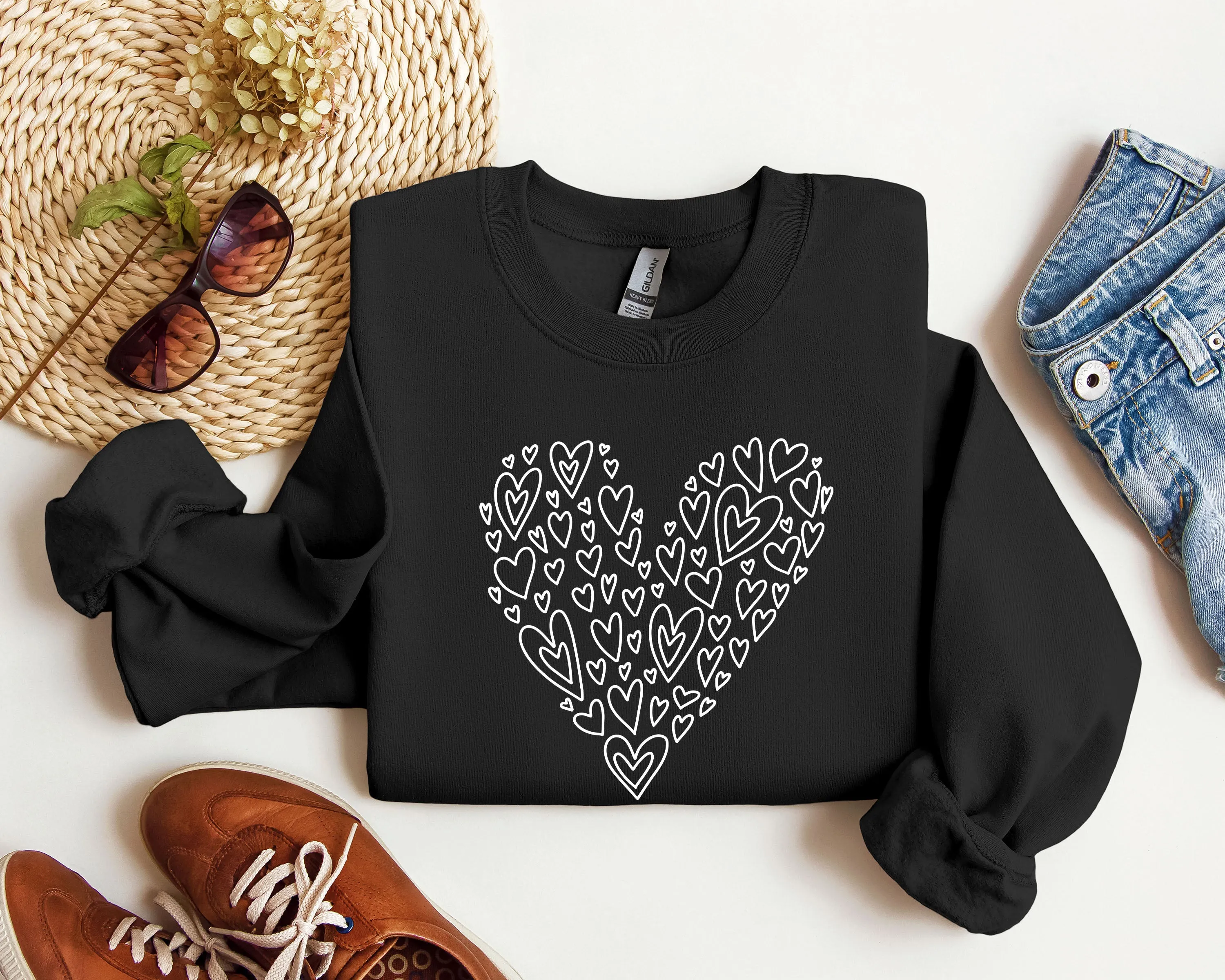 Valentine's Heart Sweatshirt, Vintage Valentine's Day Sweatshirt sold by Refinery Number One product image thumbnail 3