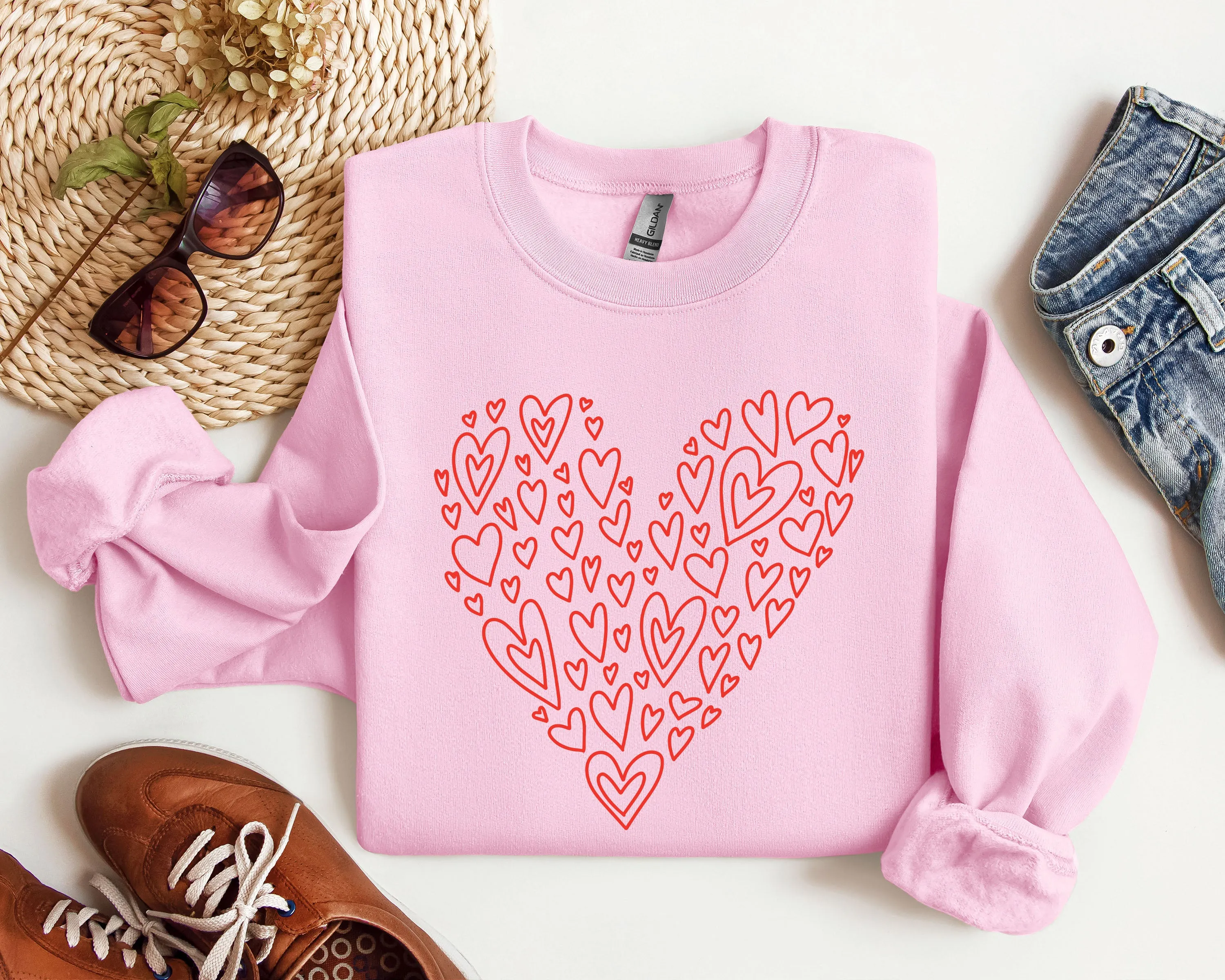 Valentine's Heart Sweatshirt, Vintage Valentine's Day Sweatshirt sold by Refinery Number One product image thumbnail 4