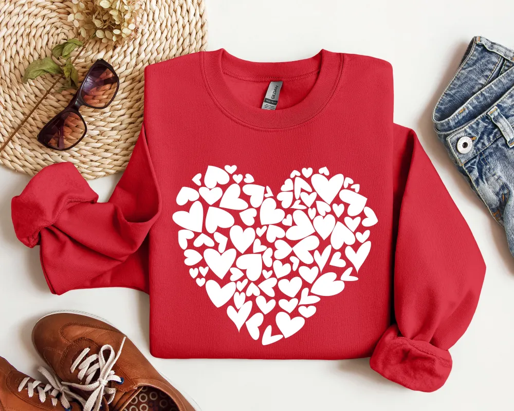Mini Hearts Sweatshirt, Vintage Valentine's Day Sweatshirt sold by Refinery Number One