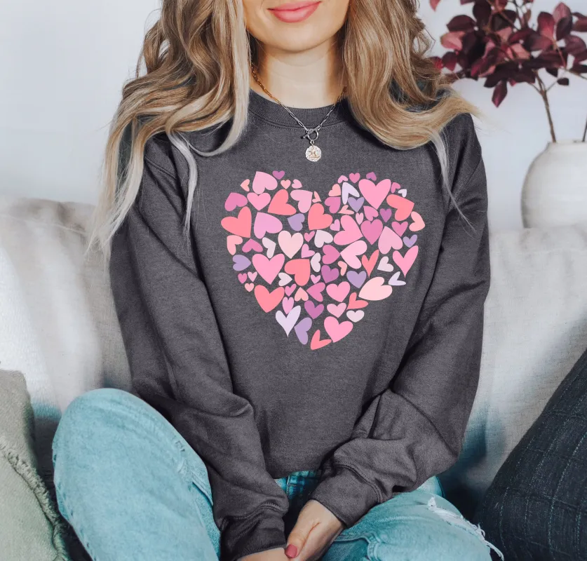 Mini Pink Hearts Retro Sweatshirt, Vintage Valentine's Day Sweatshirt sold by Refinery Number One
