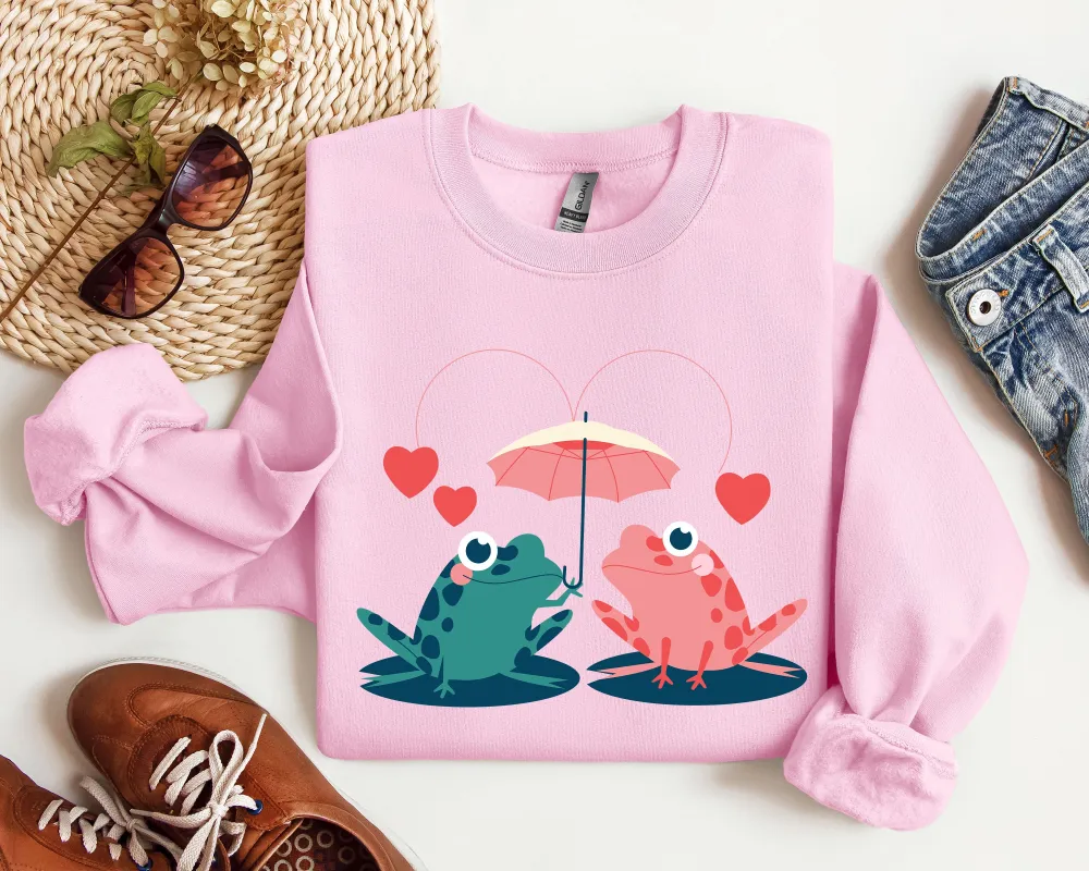 Retro Lover Frogs Sweatshirt, Vintage Valentine's Day Sweatshirt made by Refinery Number One