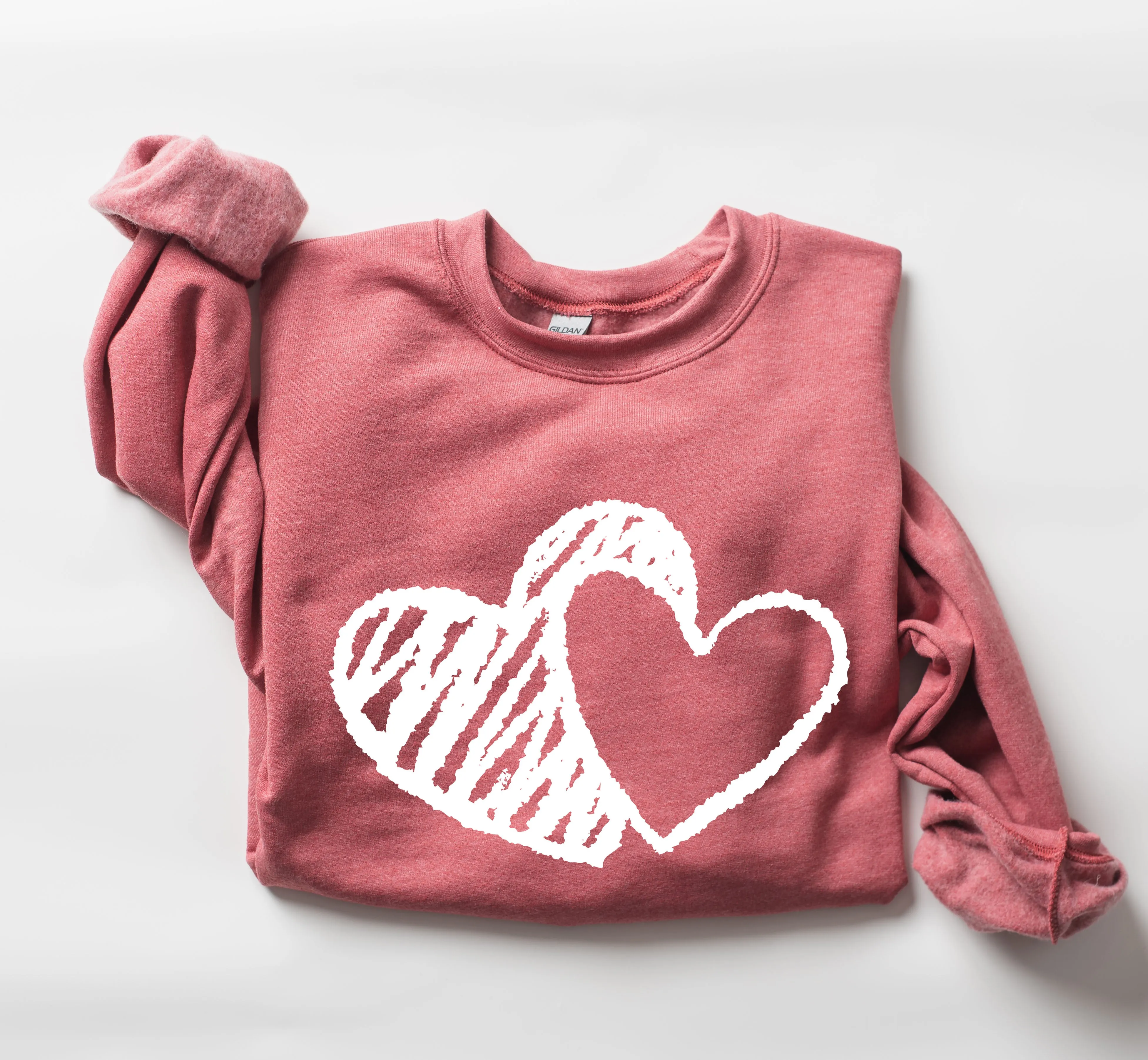Retro Hand Drawn Hearts Sweatshirt, Vintage Valentine's Day Sweatshirt sold by Refinery Number One product image thumbnail 4