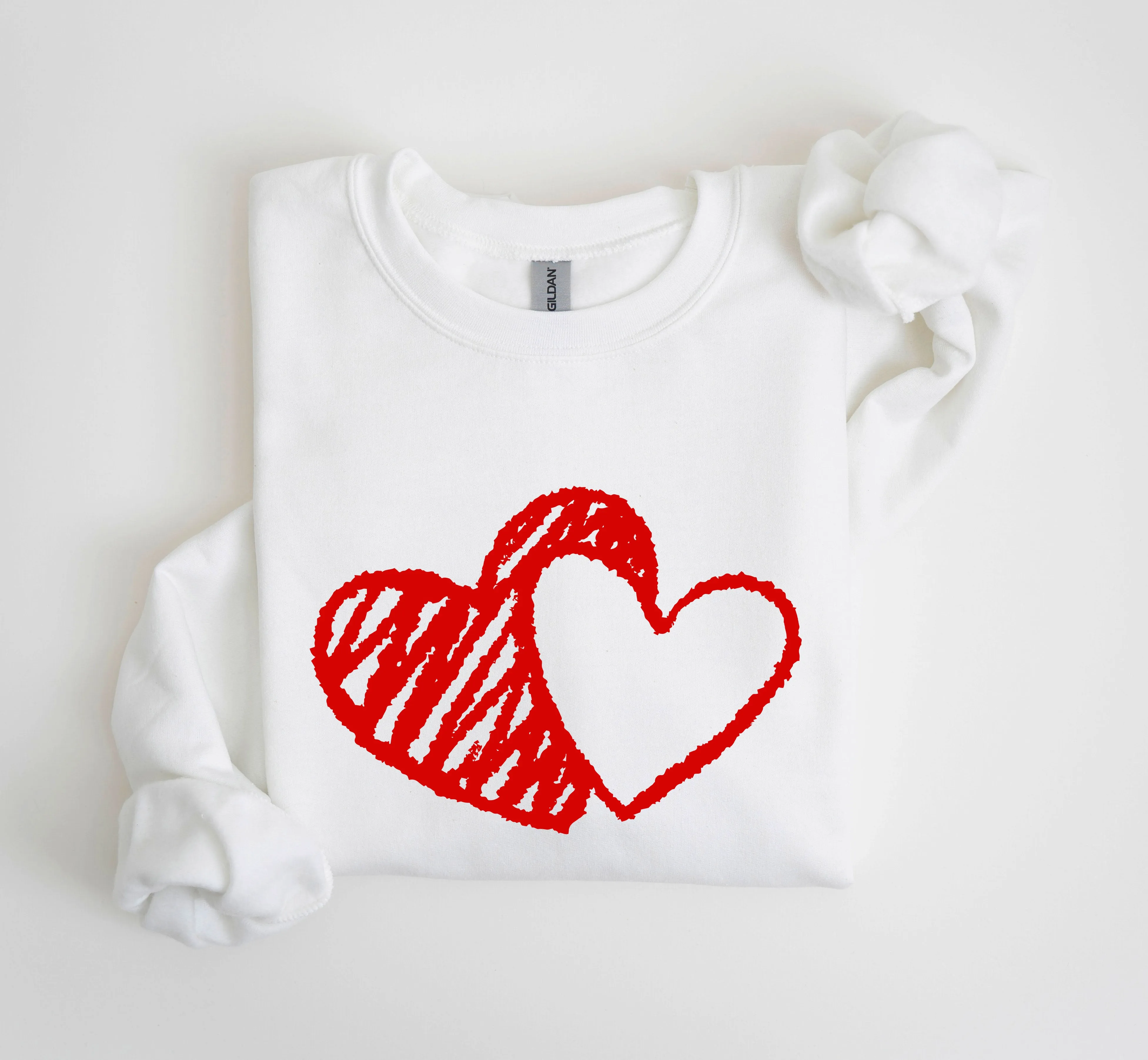 Retro Hand Drawn Hearts Sweatshirt, Vintage Valentine's Day Sweatshirt sold by Refinery Number One product image thumbnail 5