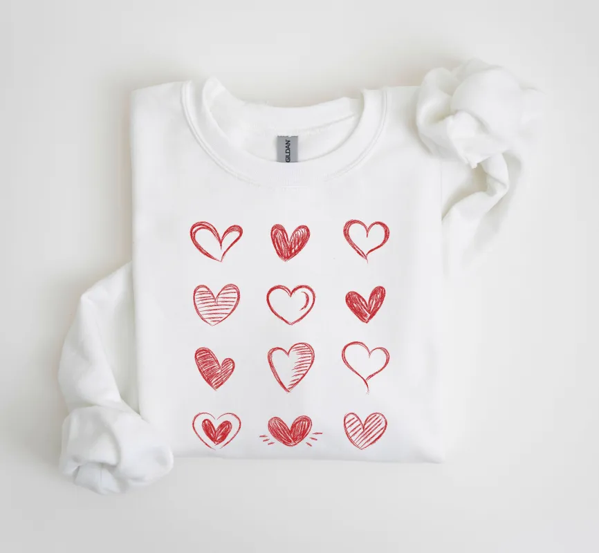 Retro Chic Hearts Sweatshirt, Vintage Valentine's Day Sweatshirt sold by Refinery Number One