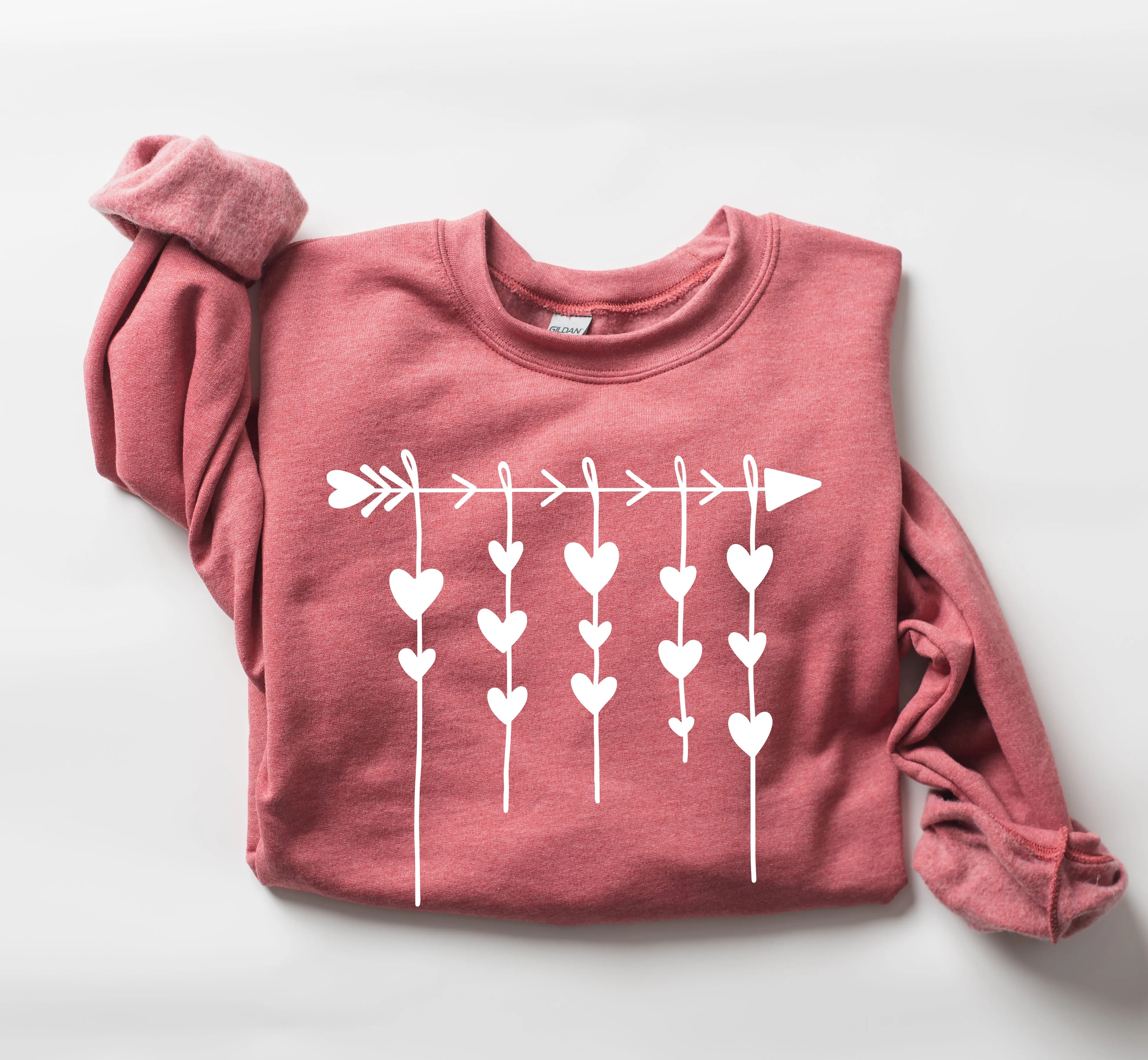 Retro Arrow and Hearts Sweatshirt, Vintage Valentine's Day Sweatshirt sold by Refinery Number One product image thumbnail 3