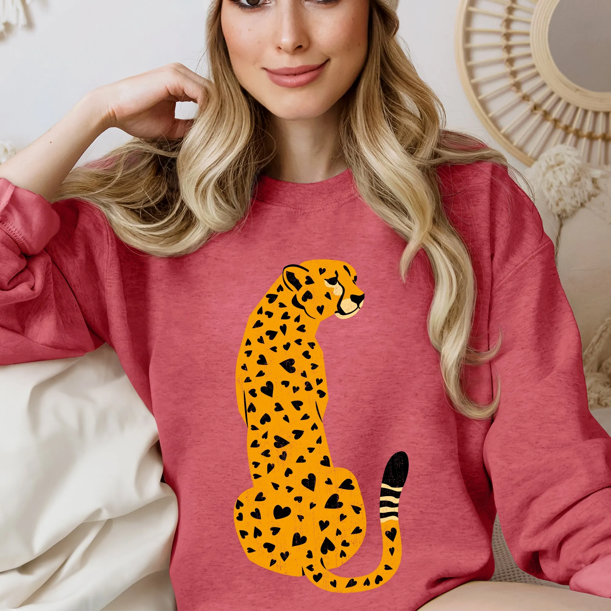 Leopard, Heart Spots, Valentine's Day Sweatshirt sold by Refinery Number One product image thumbnail 5