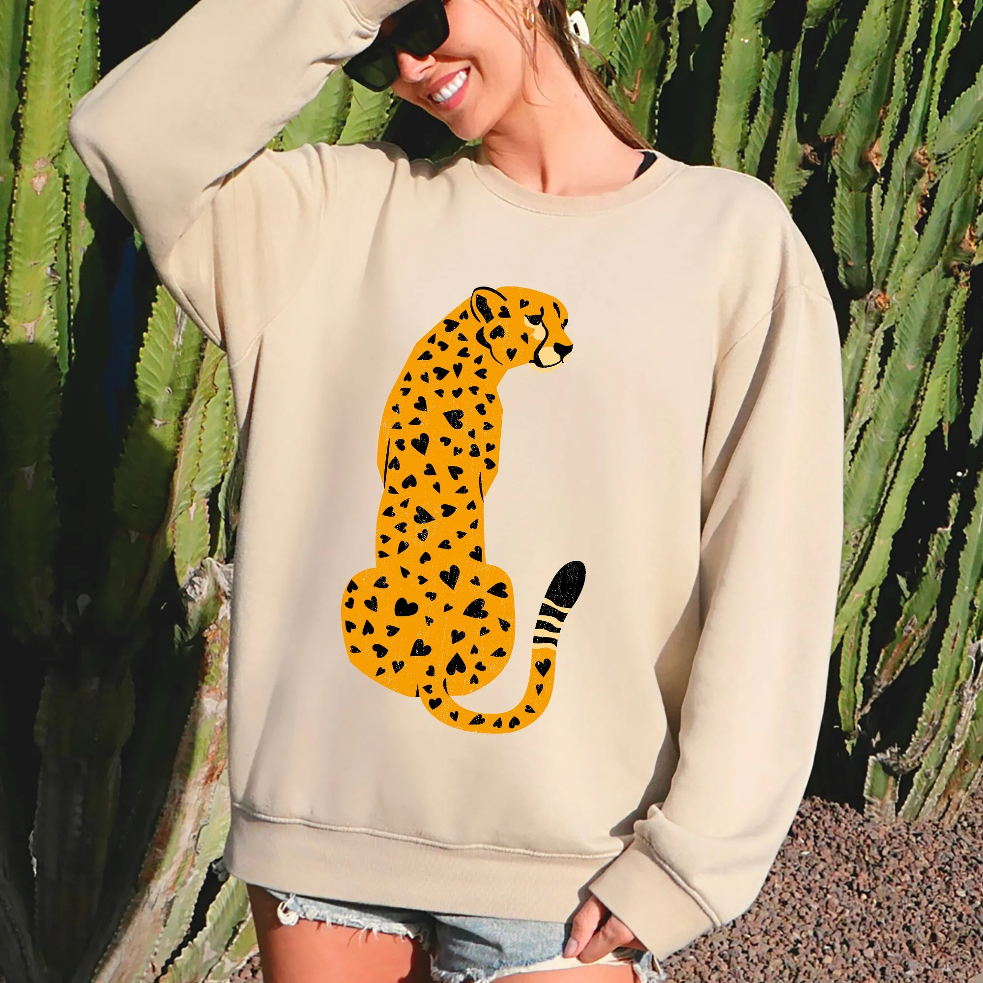 Leopard, Heart Spots, Valentine's Day Sweatshirt sold by Refinery Number One