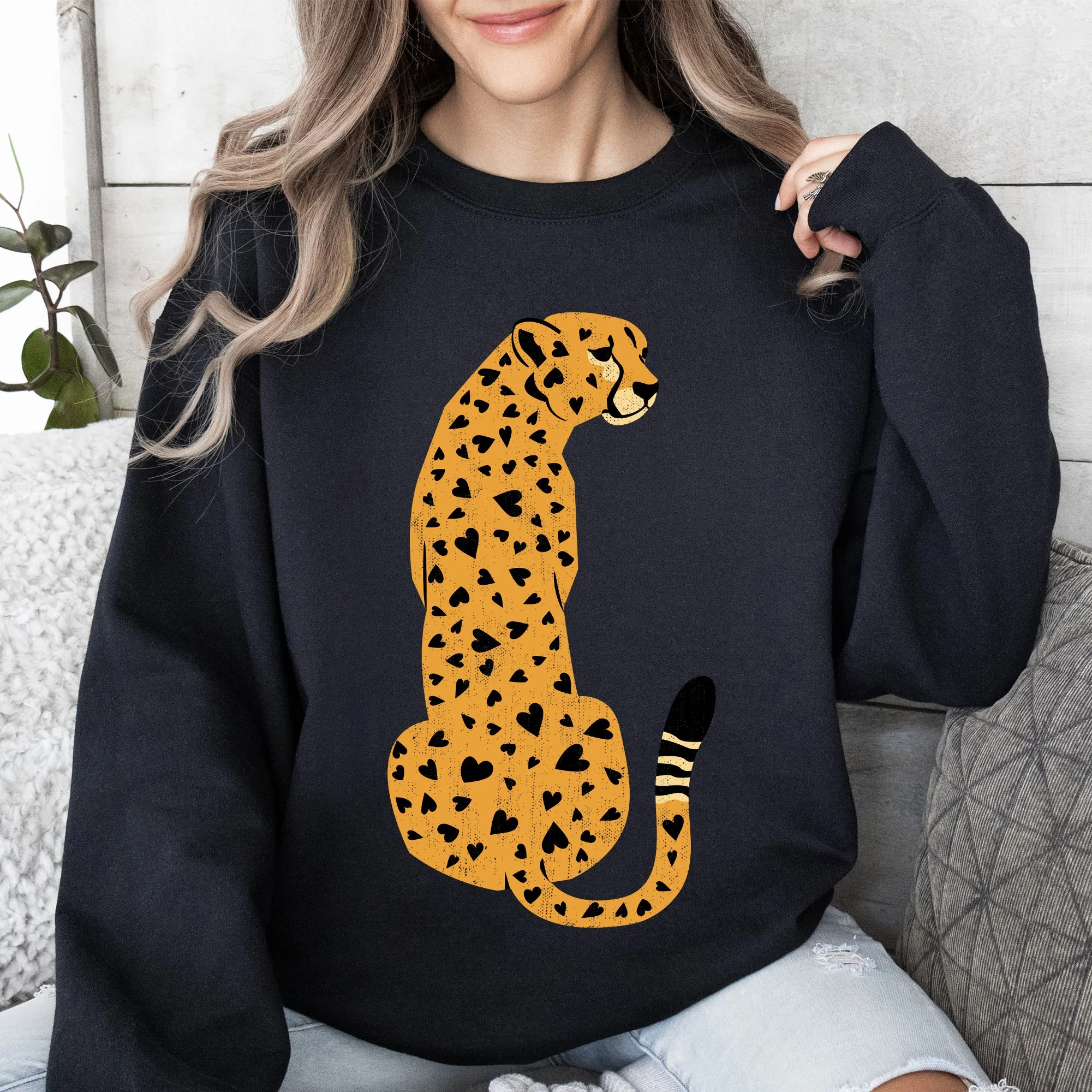 Leopard, Heart Spots, Valentine's Day Sweatshirt sold by Refinery Number One product image thumbnail 3