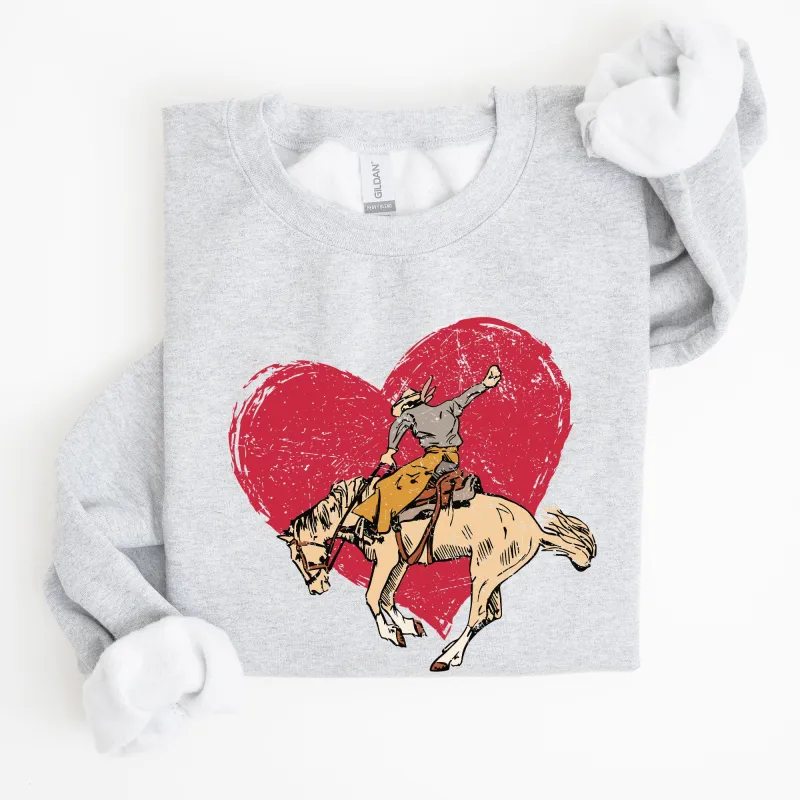 Cowboy Heart, Western, County, Valentine's Day Sweatshirt sold by Refinery Number One