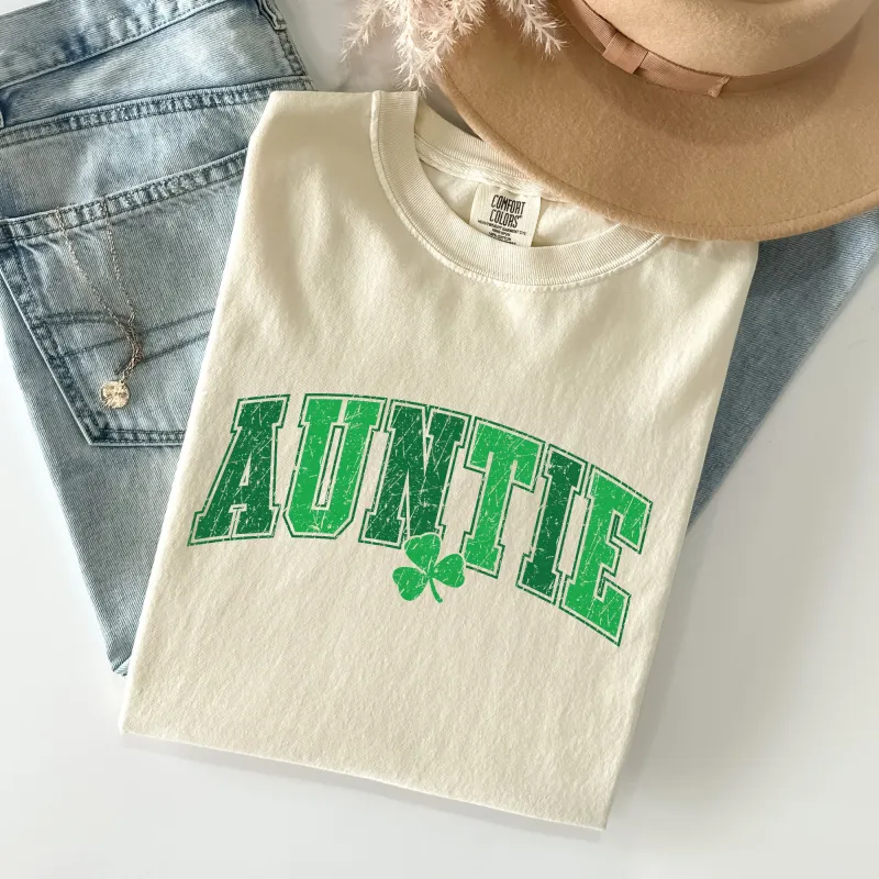 Auntie, St Patrick's Day, Shamrock Comfort Colors Tshirt sold by Refinery Number One