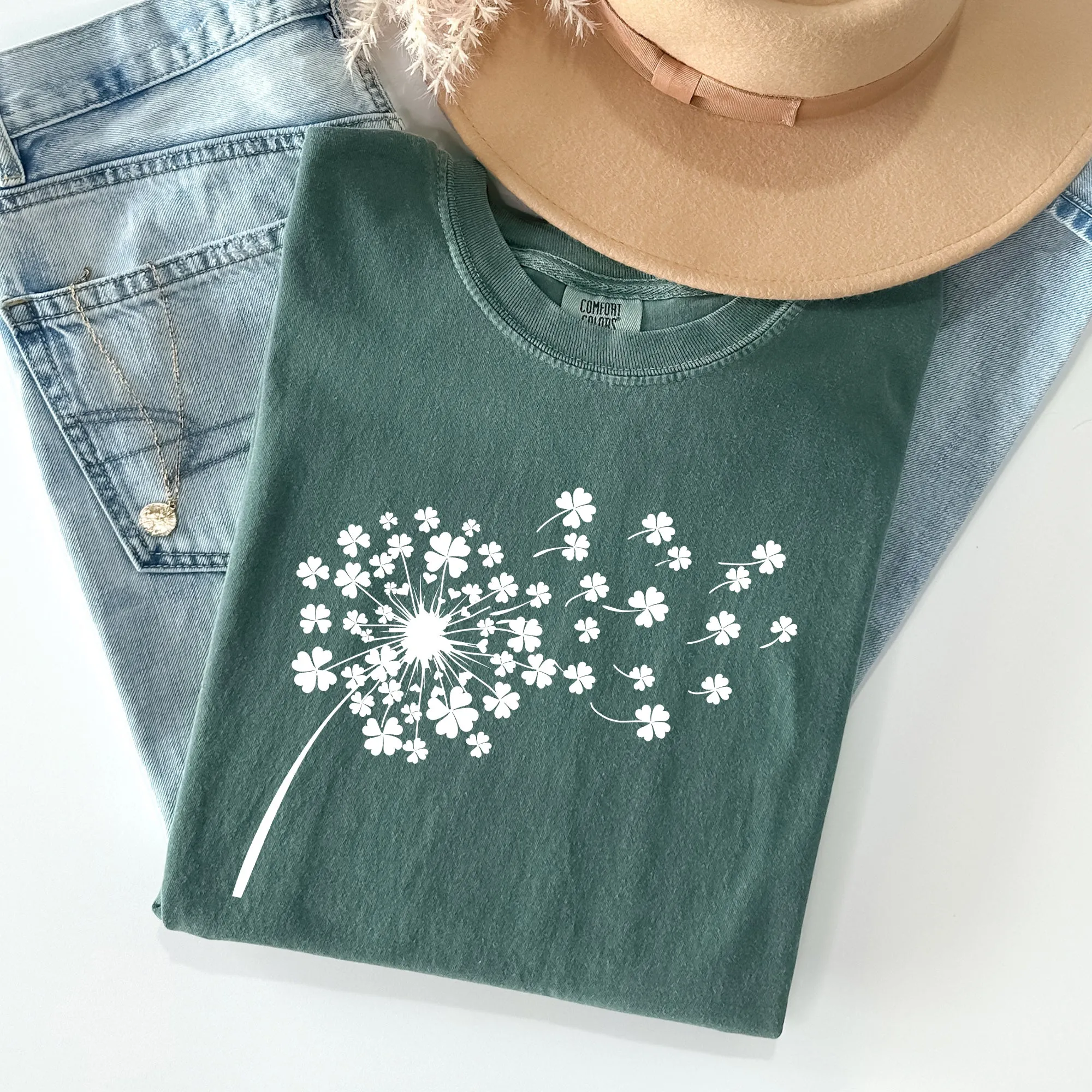 Dandelion, St Patrick's Day, Shamrocks Comfort Colors Tshirt sold by Refinery Number One product image thumbnail 3