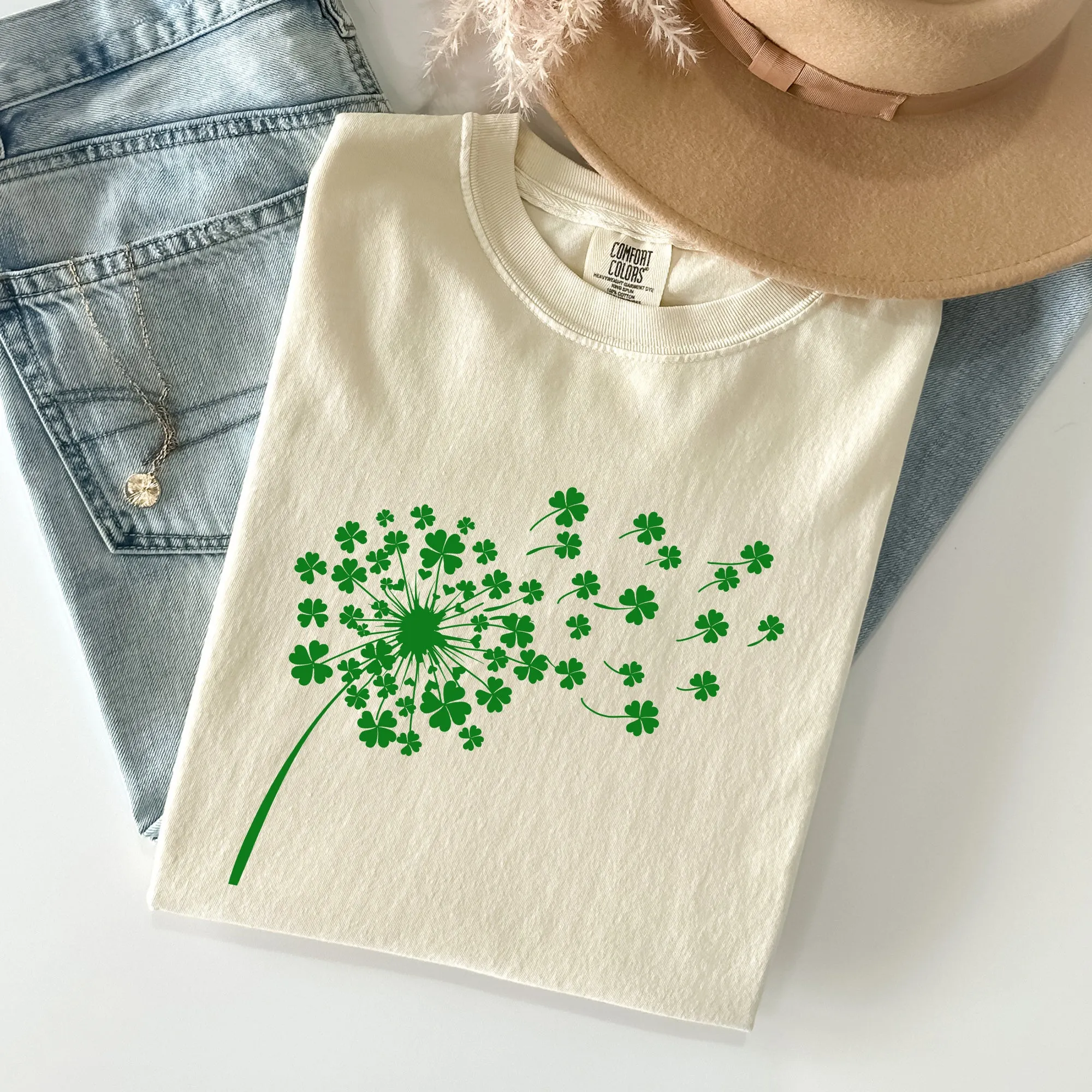 Dandelion, St Patrick's Day, Shamrocks Comfort Colors Tshirt sold by Refinery Number One product image thumbnail 2