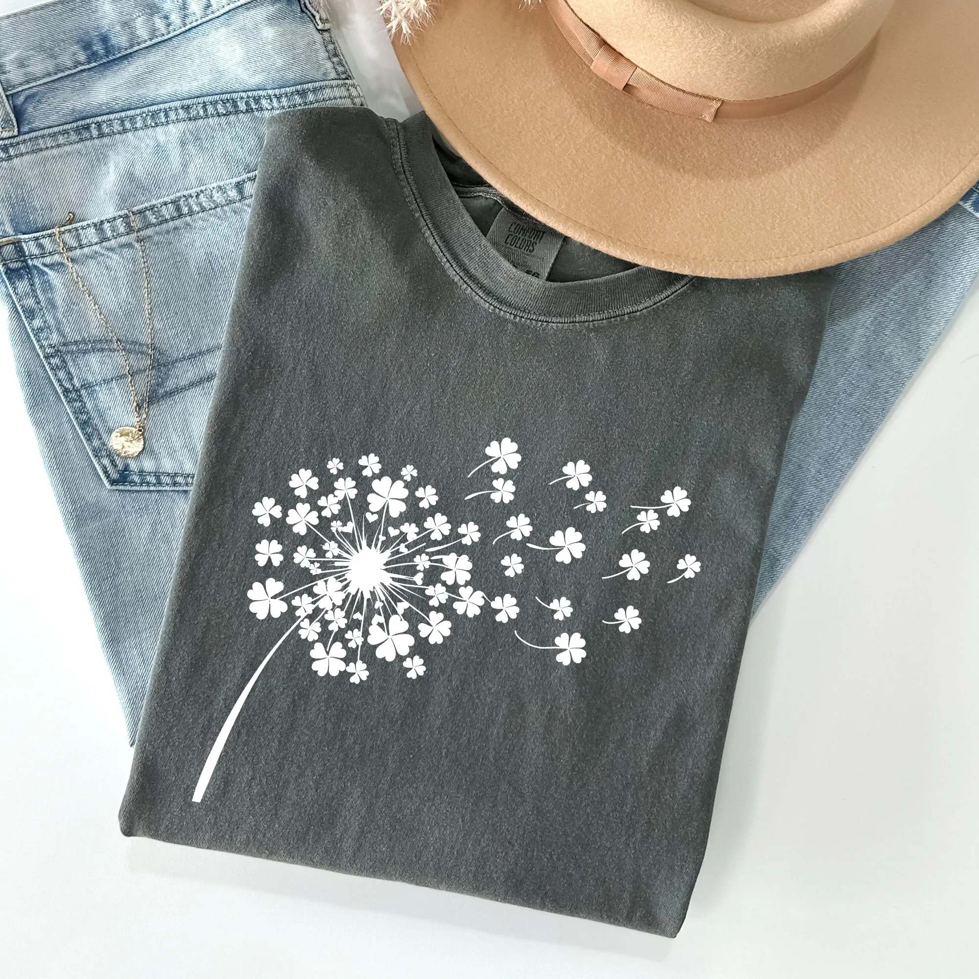 Dandelion, St Patrick's Day, Shamrocks Comfort Colors Tshirt sold by Refinery Number One product image thumbnail 5