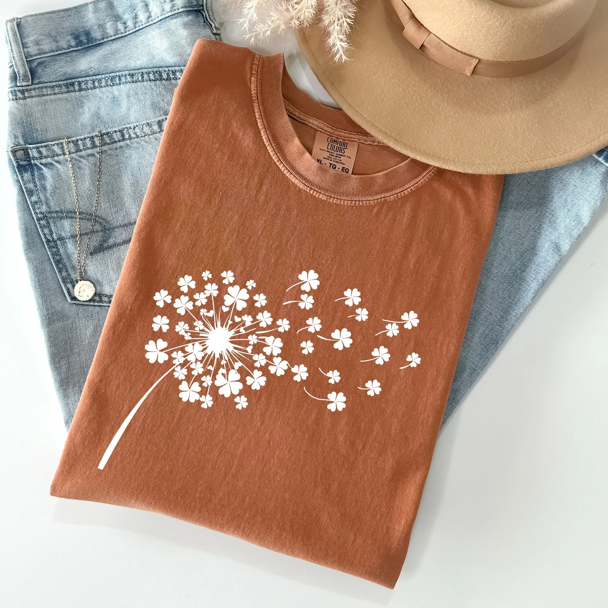 Dandelion, St Patrick's Day, Shamrocks Comfort Colors Tshirt sold by Refinery Number One product image thumbnail 4