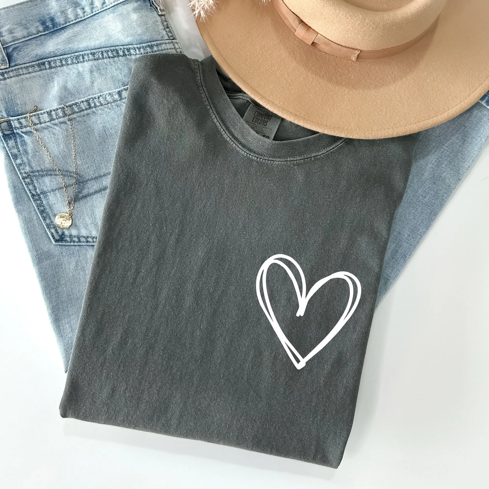 Double Heart, Pocket Print, St Patrick's Day Comfort Colors Tshirt sold by Refinery Number One product image thumbnail 3