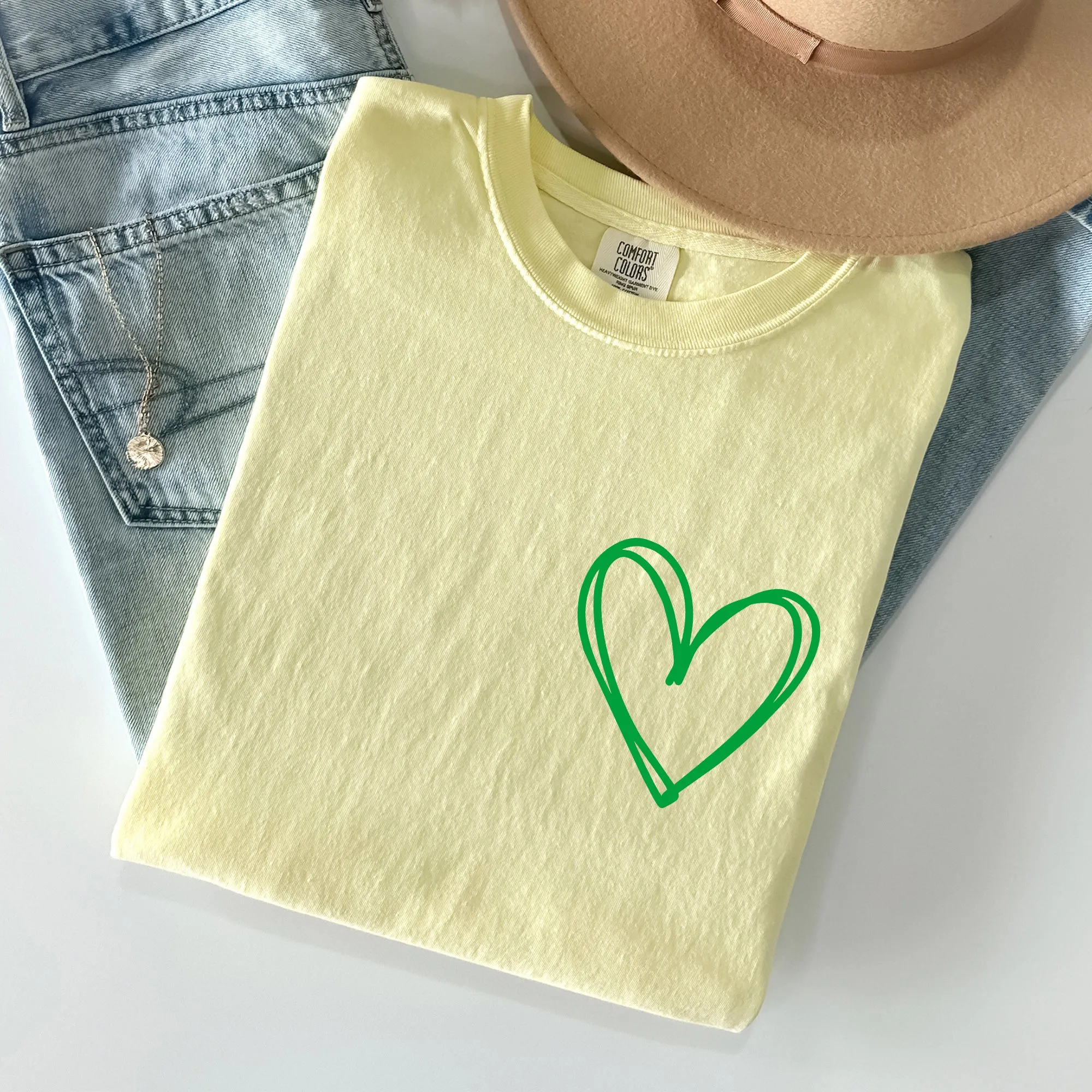 Double Heart, Pocket Print, St Patrick's Day Comfort Colors Tshirt sold by Refinery Number One product image thumbnail 5