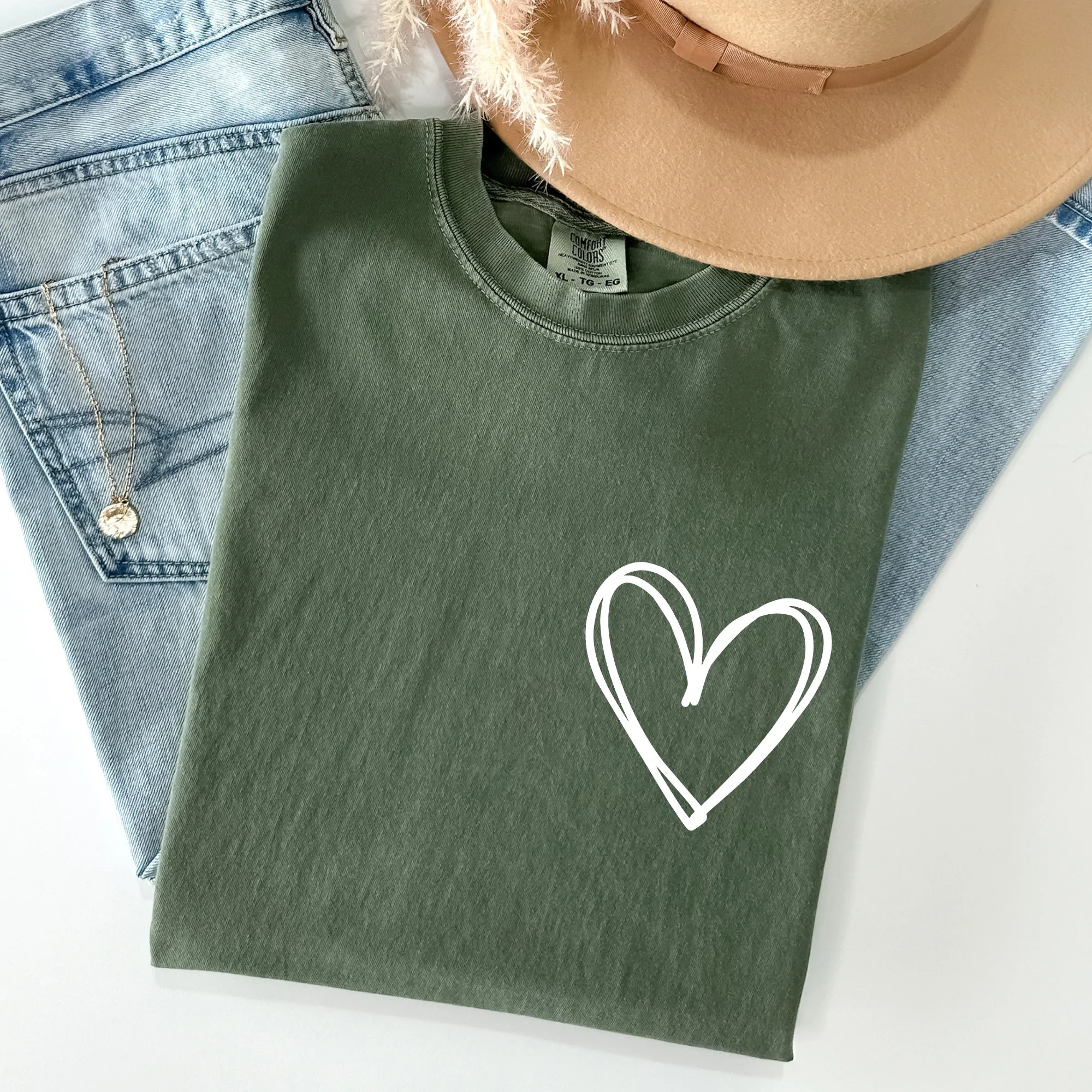 Double Heart, Pocket Print, St Patrick's Day Comfort Colors Tshirt sold by Refinery Number One product image thumbnail 4