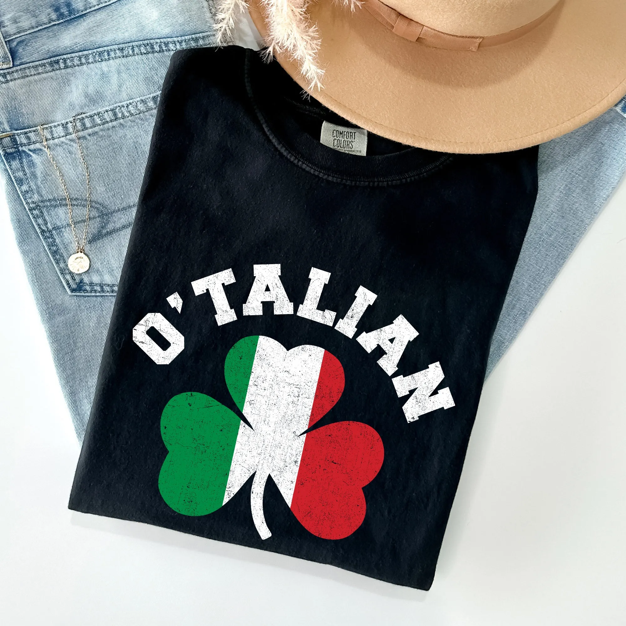 Italian Shamrock, Flag, Vintage St Patrick's Day Comfort Colors Tshirt sold by Refinery Number One product image thumbnail 2