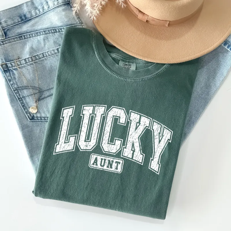 Lucky Aunt, Retro, Vintage, St Patrick's Day Comfort Colors Tshirt sold by Refinery Number One