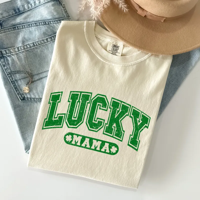 Lucky Mama, Retro, Vintage, St Patrick's Day Comfort Colors Tshirt sold by Refinery Number One