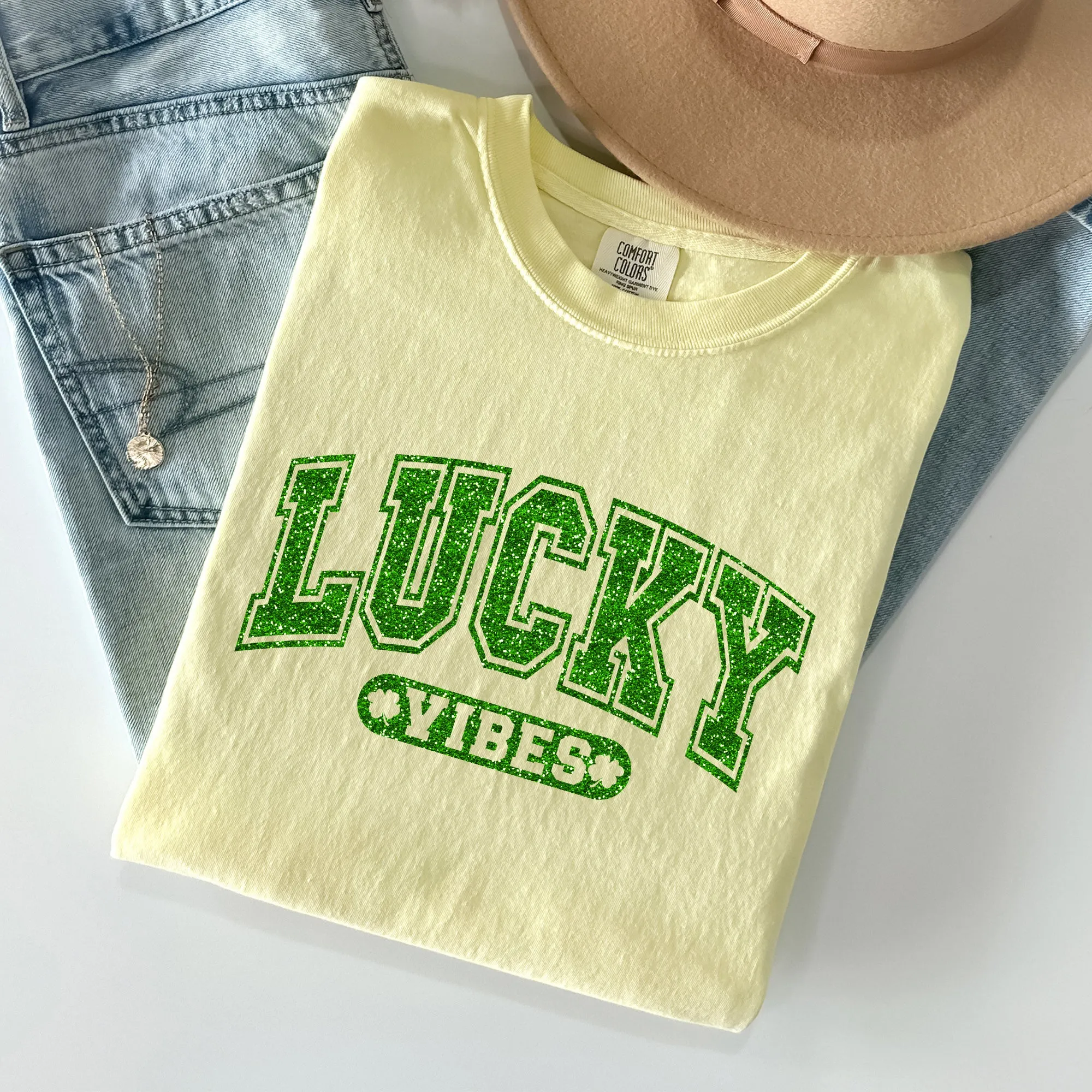 Lucky Vibes, Retro, Vintage, St Patrick's Day Comfort Colors Tshirt sold by Refinery Number One product image thumbnail 3