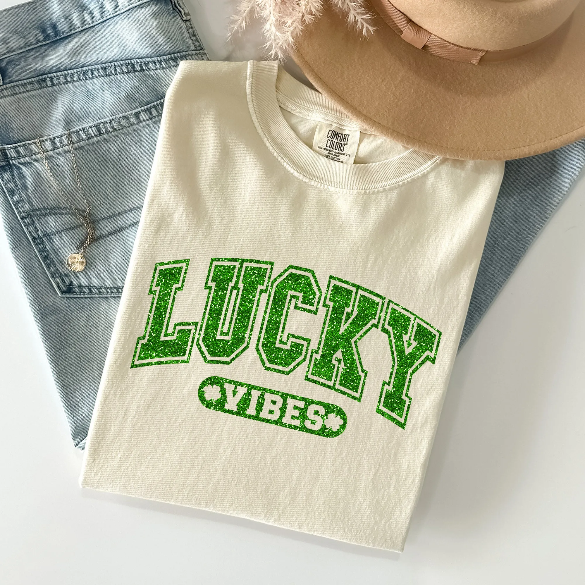 Lucky Vibes, Retro, Vintage, St Patrick's Day Comfort Colors Tshirt sold by Refinery Number One