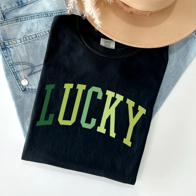 Lucky, Collegiate, St Patrick's Day Comfort Colors Tshirt sold by Refinery Number One