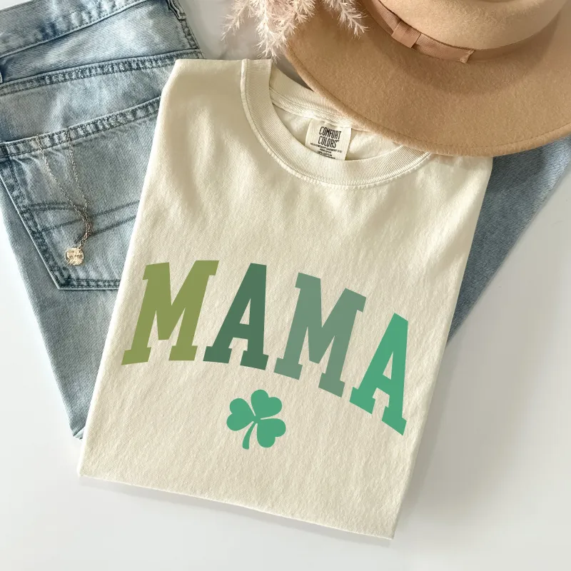 Mama, Shamrock, Collegiate, St Patrick's Day Comfort Colors Tshirt sold by Refinery Number One