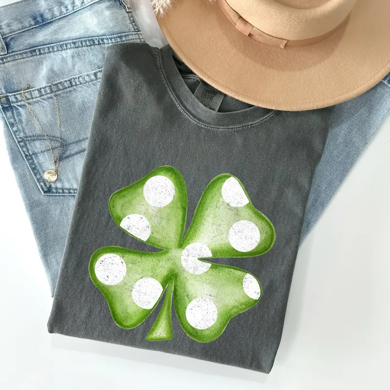 Polka Dot Shamrock, Retro, Vintage, St Patrick's Day Comfort Colors Tshirt sold by Refinery Number One