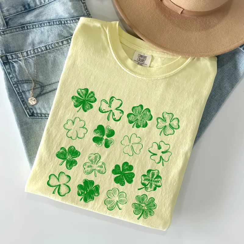 Shamrock Doodles, Retro St Patrick's Day Comfort Colors Tshirt sold by Refinery Number One