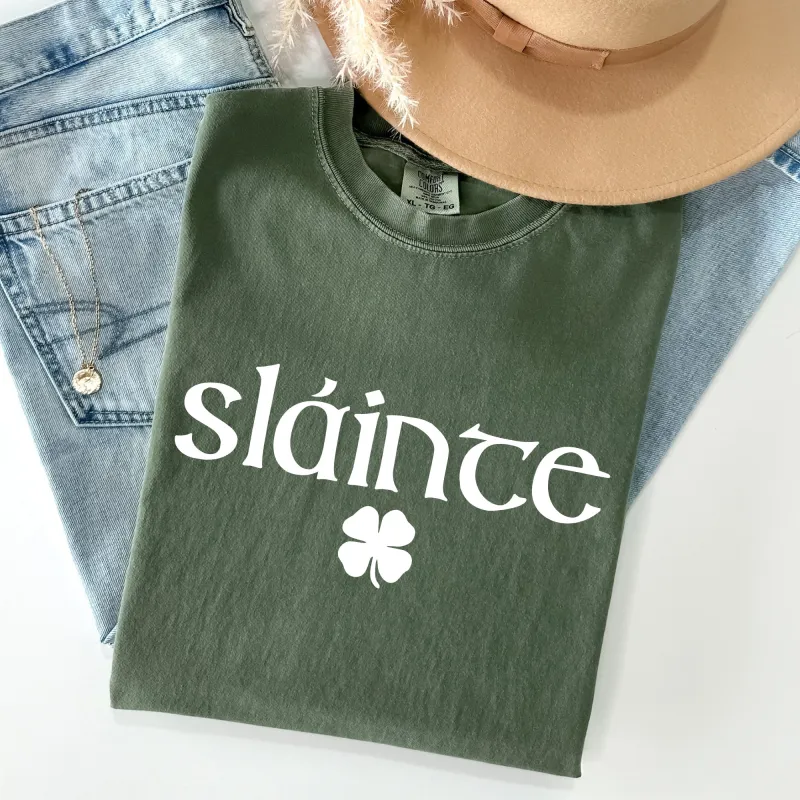 Slainte, Gaelic, Health, Luck, St Patrick's Day Comfort Colors Tshirt sold by Refinery Number One