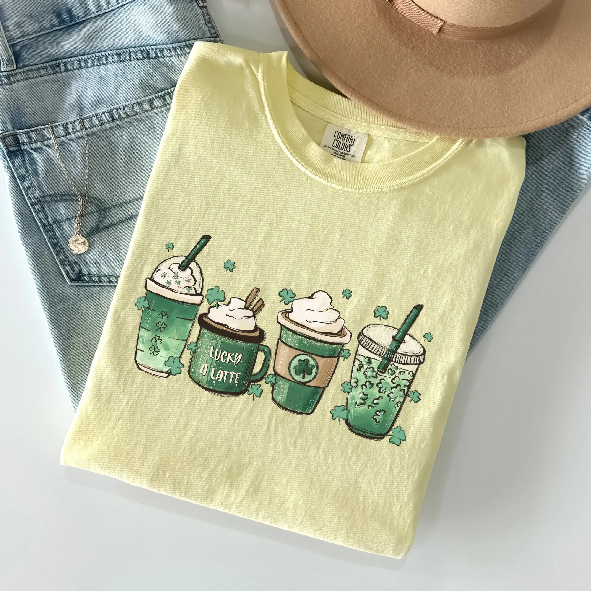 St Patrick's Day Coffee Drinks St Patrick's Day Comfort Colors Tshirt sold by Refinery Number One product image thumbnail 5