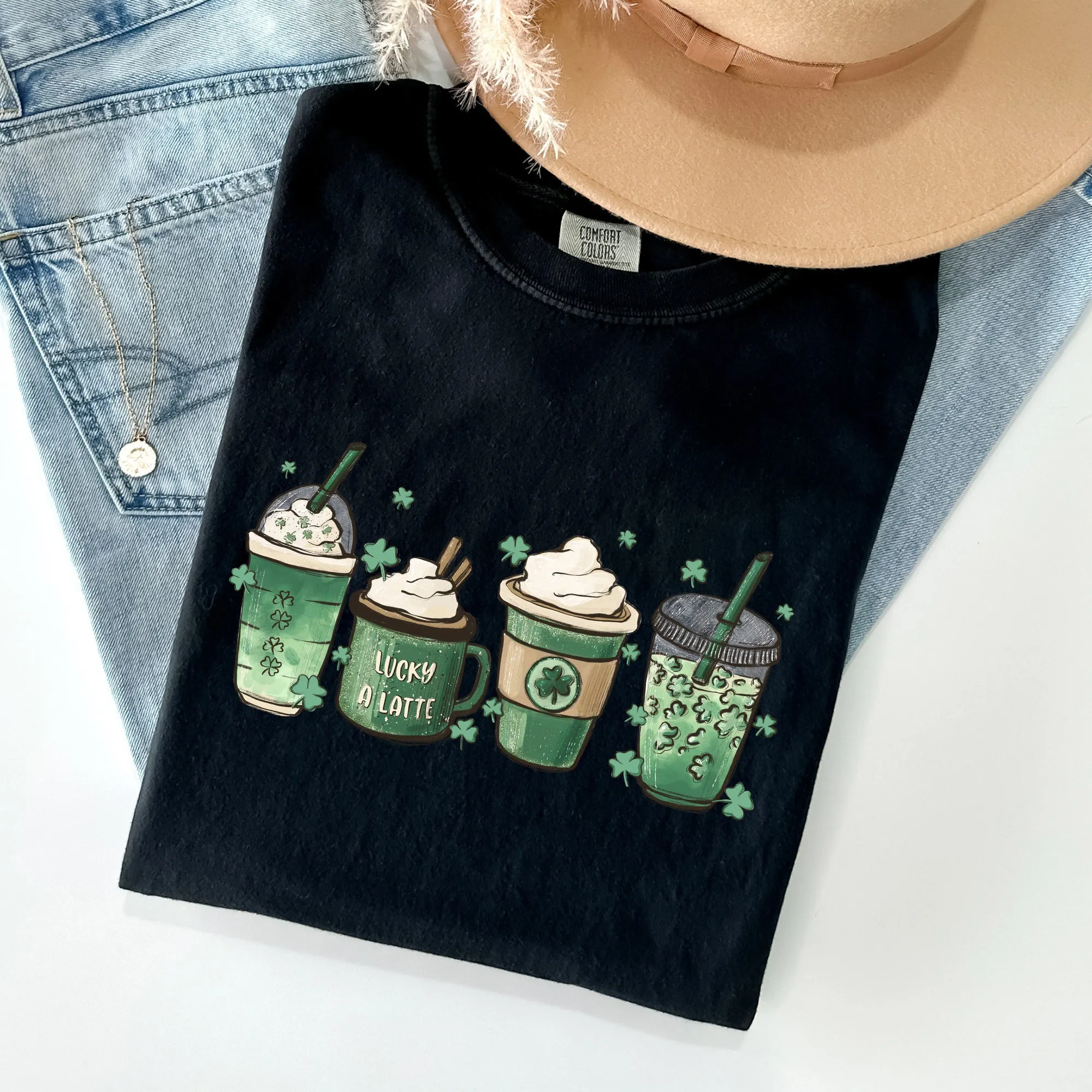 St Patrick's Day Coffee Drinks St Patrick's Day Comfort Colors Tshirt sold by Refinery Number One product image thumbnail 3