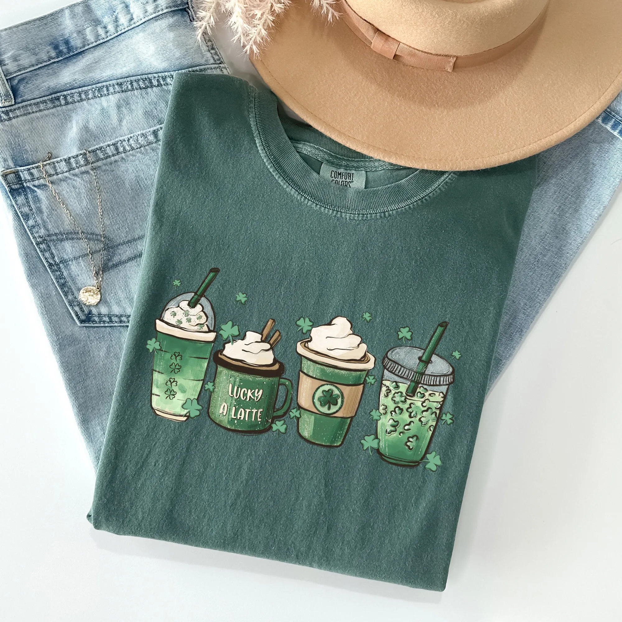 St Patrick's Day Coffee Drinks St Patrick's Day Comfort Colors Tshirt sold by Refinery Number One product image thumbnail 4