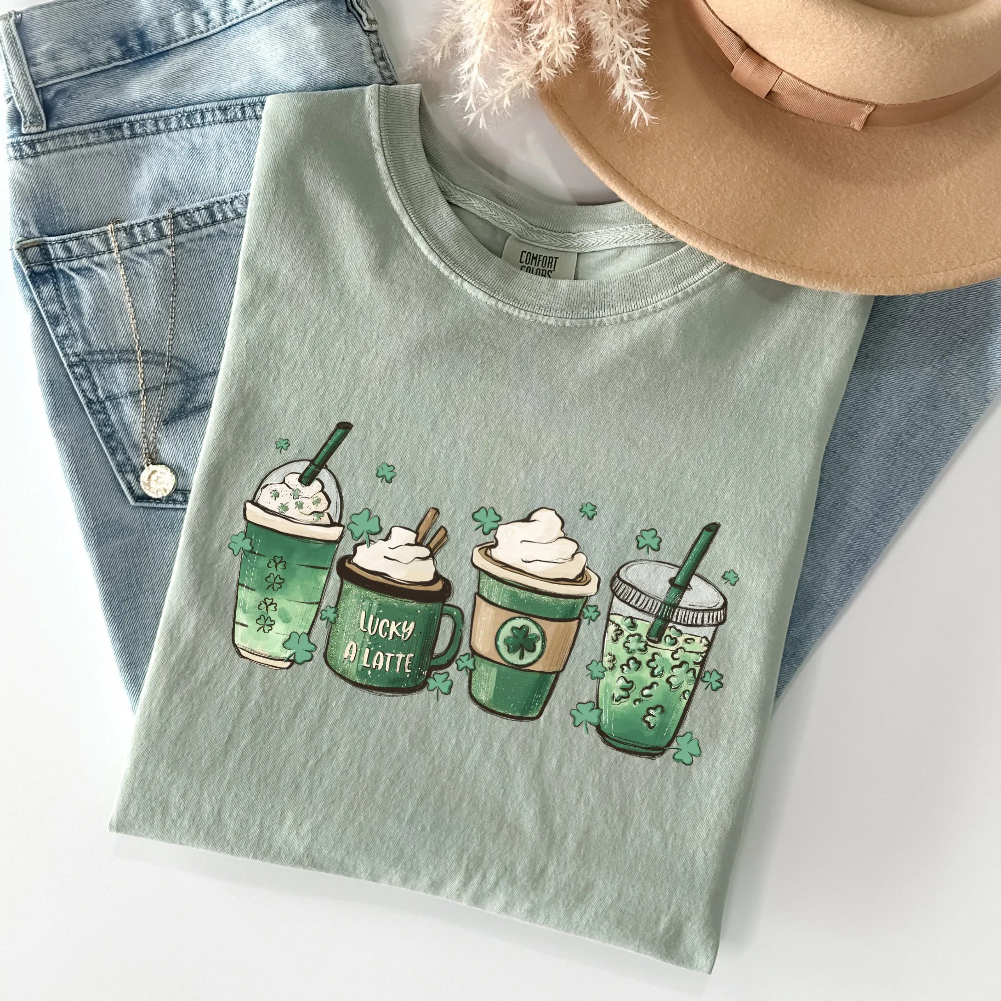 St Patrick's Day Coffee Drinks St Patrick's Day Comfort Colors Tshirt sold by Refinery Number One product image thumbnail 2