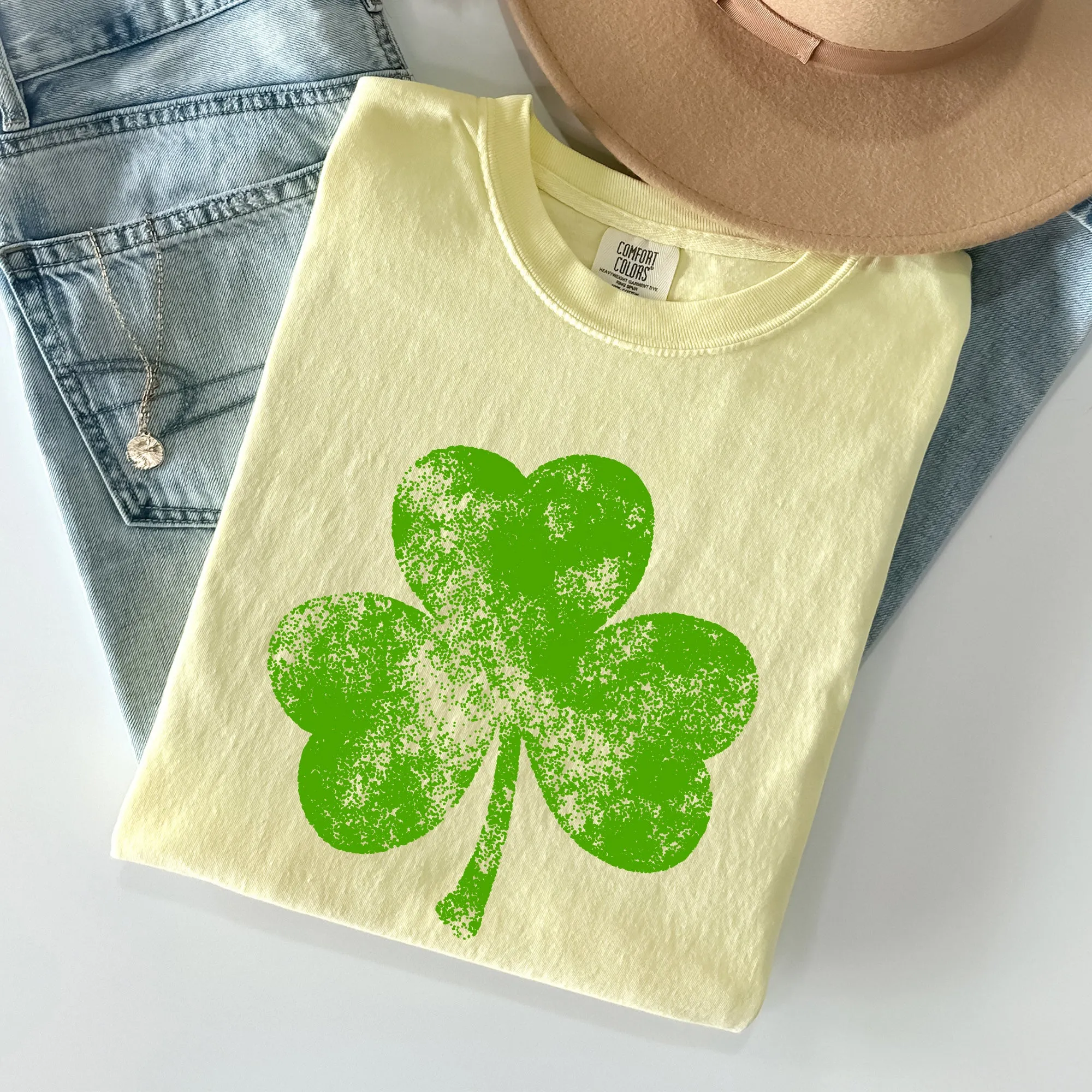 Vintage Shamrock, St Patrick's Day Comfort Colors Tshirt sold by Refinery Number One product image thumbnail 5