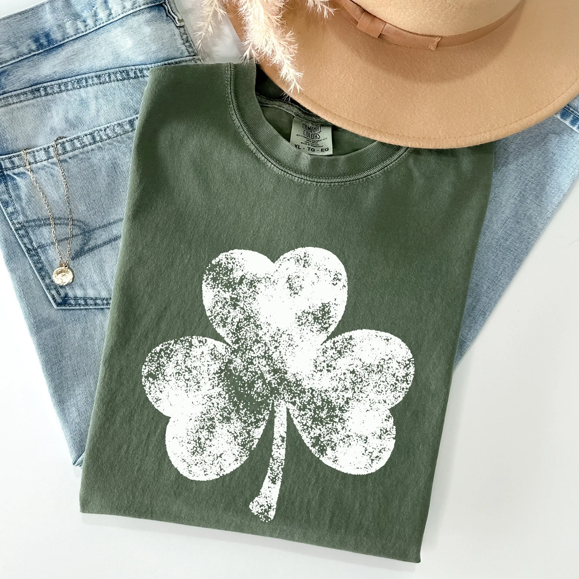 Vintage Shamrock, St Patrick's Day Comfort Colors Tshirt sold by Refinery Number One