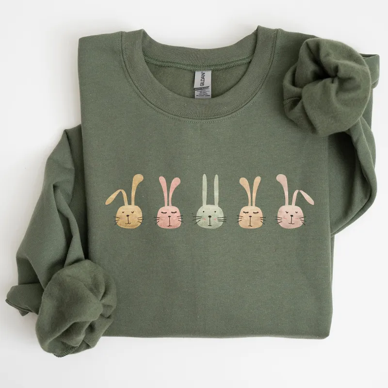 Cute Rabbits In A Row, Easter Bunny Sweatshirt sold by Refinery Number One