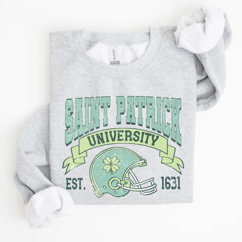 St Patrick University, Vintage, College, Ireland, Football, St Patrick's Day Sweatshirt sold by Refinery Number One