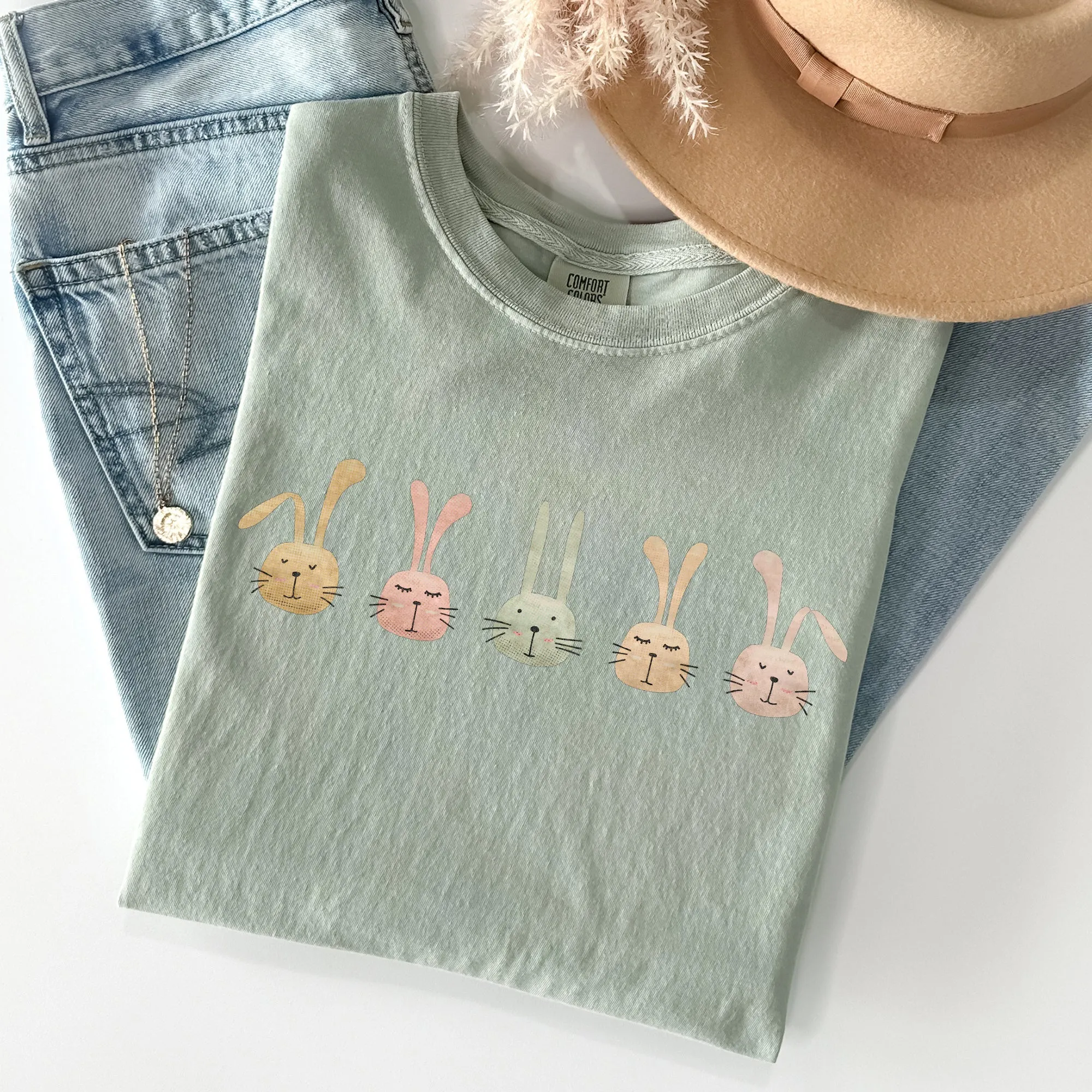 Cute Rabbits In A Row, Easter Comfort Colors Tshirt sold by Refinery Number One product image thumbnail 4