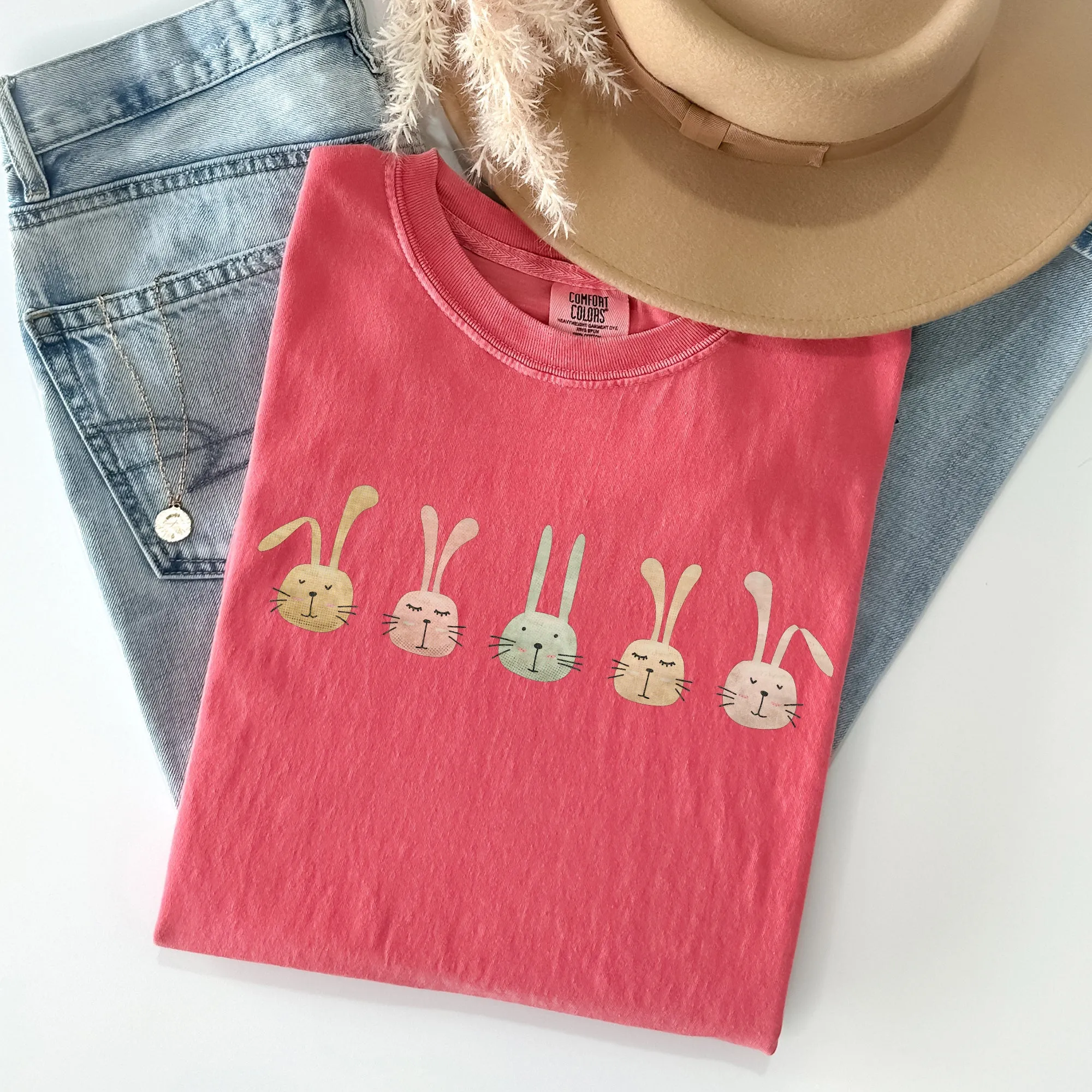 Cute Rabbits In A Row, Easter Comfort Colors Tshirt sold by Refinery Number One product image thumbnail 3