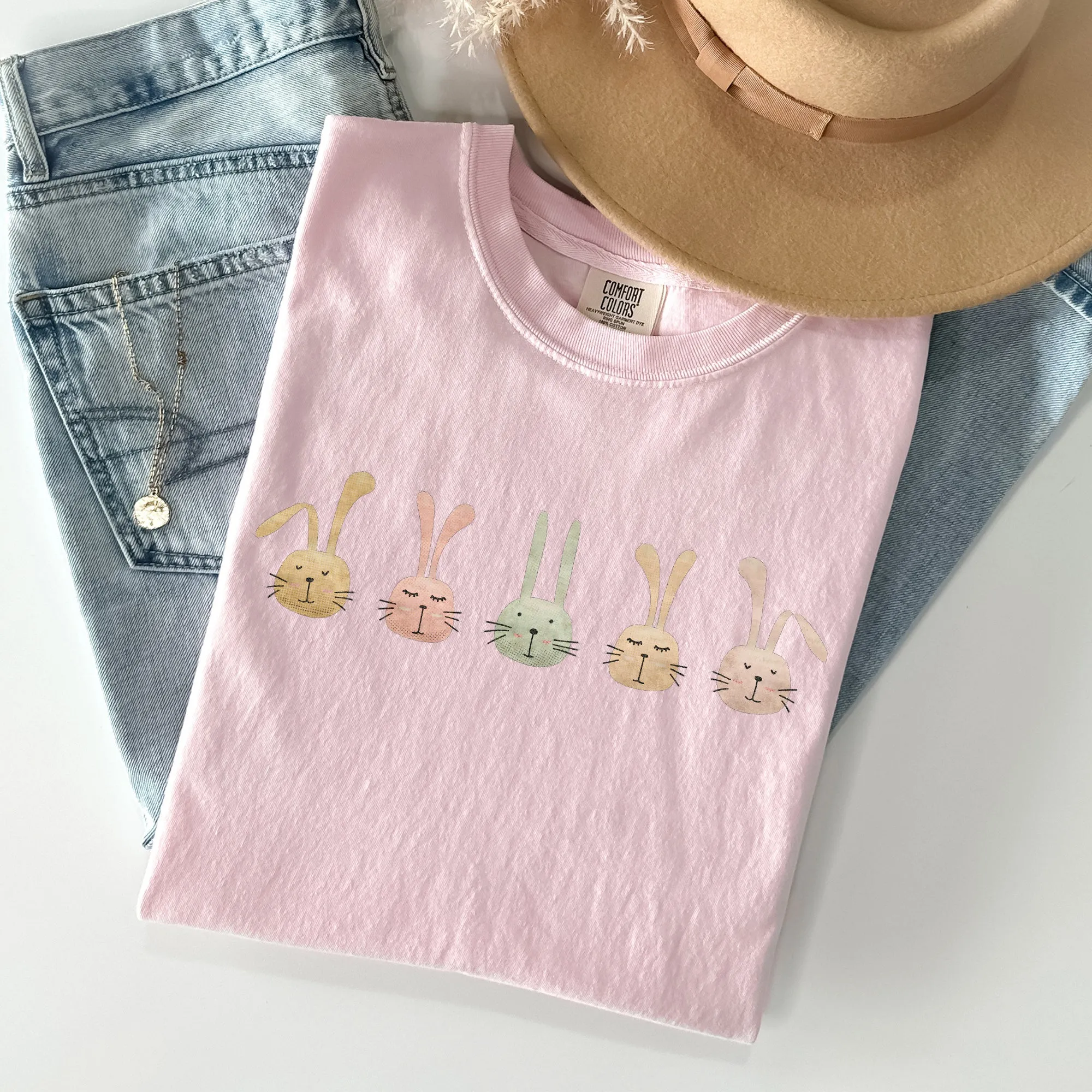 Cute Rabbits In A Row, Easter Comfort Colors Tshirt sold by Refinery Number One product image thumbnail 5